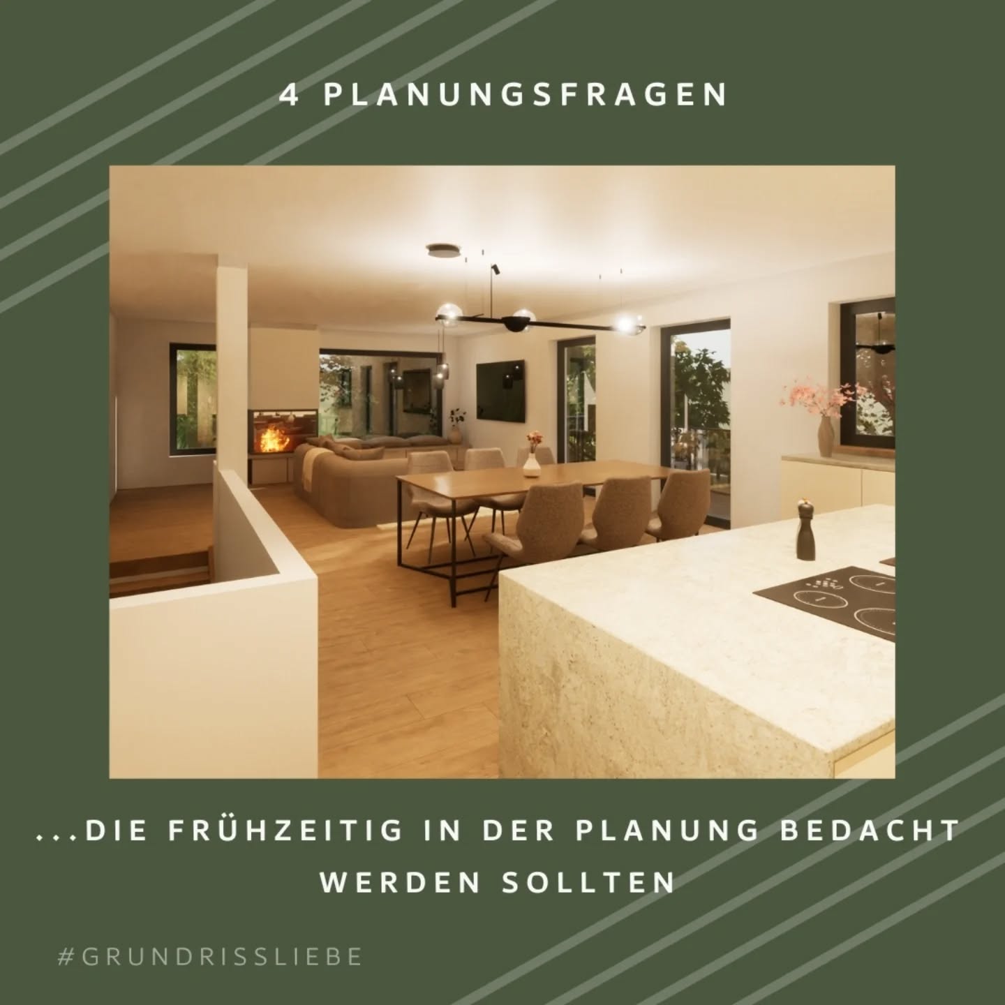 Vier Planungsfragen, die du als Bauherr unbedingt früh klären solltest — und wie ich sie in deinem Grundriss löse.
1) Verkehrswege: Funktioniert der Weg von Eingang zur Küche mit den Einkäufen - wie lang ist der Weg vom Elternschlafzimmer zum Bad, kannst du Verkehrswege zusammenziehen, um weniger Flurfläche zu erhalten? Ich zeichne Wege so, dass kein Stolperfallen-Karussell entsteht.
2) Stauraum: Wo sollen die Spielsachen, Dekokisten und Putzmittel hin? Wo stehen Schulranzen, hängen Winterjacken und liegt das Geschenkpapier? Ich plane clevere Nischen und Einbauschränke, die verloren geglaubten Platz nutzbar machen.
3) Flexible Nutzung: Homeoffice heute, Gästezimmer morgen — wie bleibt der Raum wandelbar? Ich entwerfe multifunktionale Zonen mit smarten Sicht- und Trennlösungen.
4) Zukunftsprognose: Wie wirkt sich Familienzuwachs oder Alter auf die Wege und Räume aus? Ich plane vorausschauend, damit teure Änderungen während der Bauphase und auch bei Nutzungsänderung seltener und weniger werden.
Das Ergebnis: individuell optimierte Grundrisse, weniger Überraschungen, weniger Änderungswünsche — und viel mehr Lebensqualität.
Was ist deine größte Planungsangst beim Bauen? Erzähl’s mir, ich antworte gerne!
#Grundrissliebe #Hausbau #Planung #Grundriss