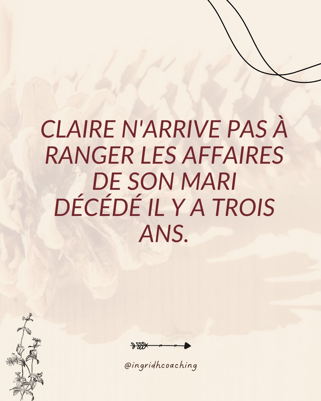 Parfois, ce n’est pas « ne pas avancer ».
C’est simplement ne pas être prêt…
✨✨✨✨
Je suis Ingrid, psychopraticienne spécialisée dans l’accompagnement du deuil et des séparations.
Tu peux faire appel à moi pour un suivi individuel en Visio ou en présentiel à Rambouillet (prise de rdv sur mon site).
Séance découverte de 30 min offerte.
#deuil #veuve #findevie #resilience #sereconstruire