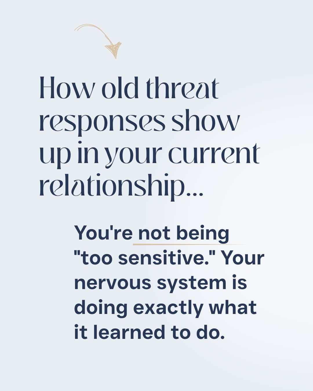 You're not being "too sensitive."
Your nervous system is doing exactly what it learned to do — protect you.
When you withdraw from a hard conversation, snap over something small, or go completely numb in a moment that matters... that's not a character flaw. That's an old threat response showing up in a new relationship.
Your brain learned these patterns when you needed them. When silence kept you safe. When shutting down was survival. When getting small meant avoiding something bigger.
The problem? Your nervous system doesn't know the difference between then and now.
So it fires the same alarm. And the person in front of you — who had nothing to do with the original wound — gets the full blast of a response that was never really about them.
This is where so much relational pain lives. Not in the argument itself, but in the automatic. The reflexive. The learned.
The good news: patterns that were learned can be unlearned.
One way to start is by practising the opposite of your attachment urge — not because your feelings are wrong, but because the old behaviour is keeping you stuck.
IF YOU TEND TO BE ANXIOUS
The urge is to text again, seek reassurance, or over-explain. The opposite action: send one clear message — and put your phone down. Let the discomfort be there without acting on it.
IF YOU TEND TO BE AVOIDANT
The urge is to go quiet, say "I'm fine," or disappear into yourself. The opposite action: stay in the room and say one true thing — even just "I need a few minutes, but I'm coming back."
IF YOU TEND TO BE FEARFUL / DISORGANISED
The urge is to blow things up to create distance, or collapse entirely. The opposite action: name the fear out loud instead of acting from it — "I want to run right now, and I'm choosing to stay."
The next time you notice yourself doing the old thing — pause and ask: what would the opposite look like right now?
That question is the beginning of everything. ✦
#nervoussystemhealing #attachmenttheory #oppositeaction #anxiousattachment