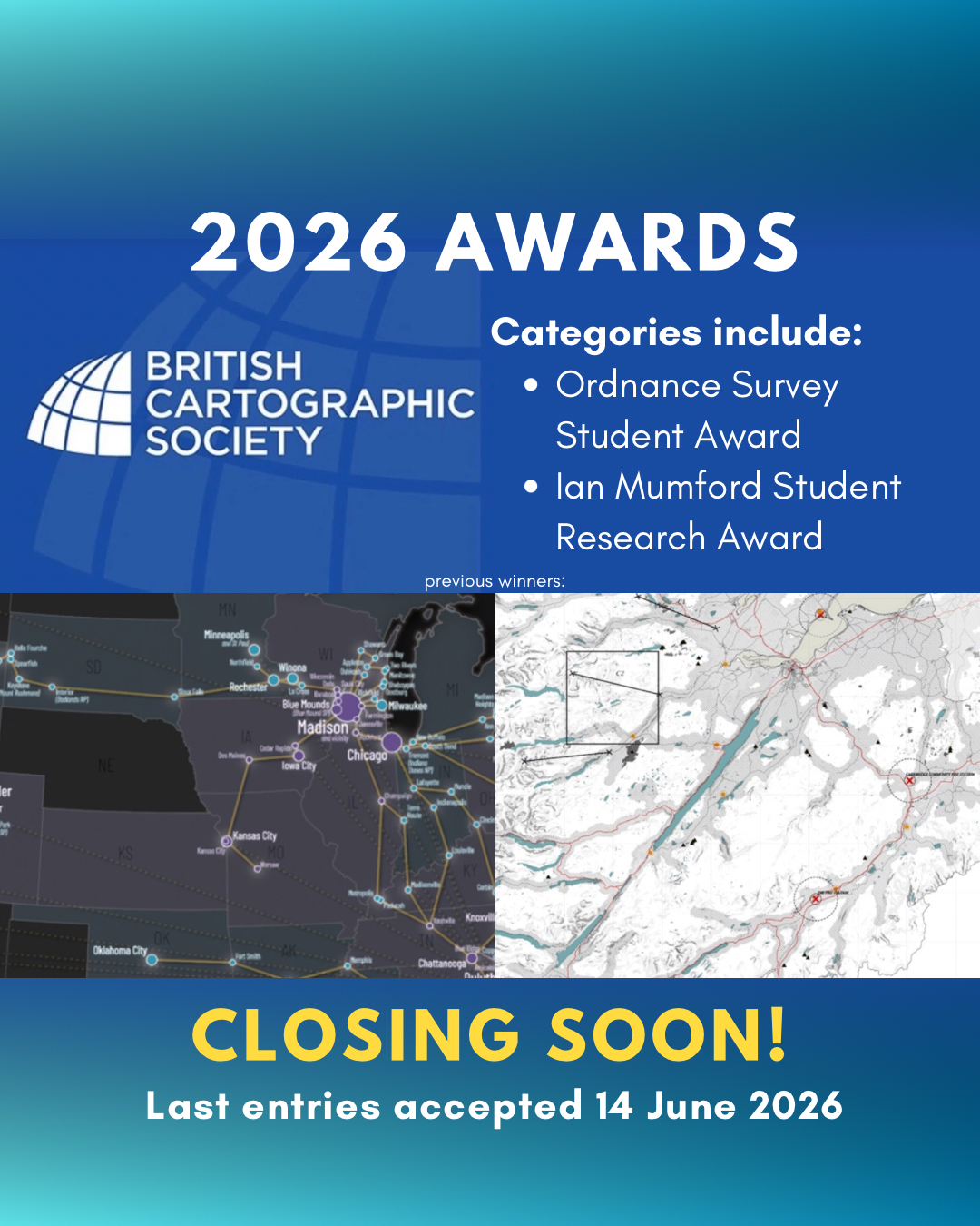 🏆 BCS Awards 2026 🏆
Could you be the next winner of the Ordnance Survey Student Award or the Ian Mumford Student Research Award?
Get your entries in asap before 14th June!
https://lnkd.in/d867AMC
