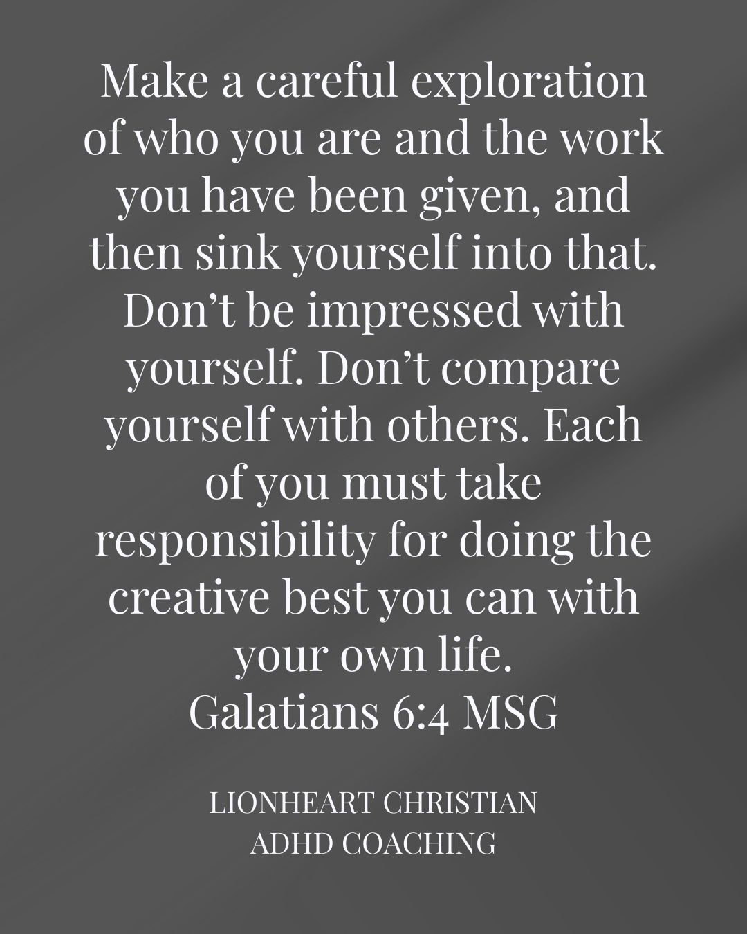 God assigns each person a specific life and a specific work.
Faithfulness grows when comparison is laid aside and responsibility is taken seriously.
If ADHD has pulled your focus toward others instead of your own calling, book a discovery call!
