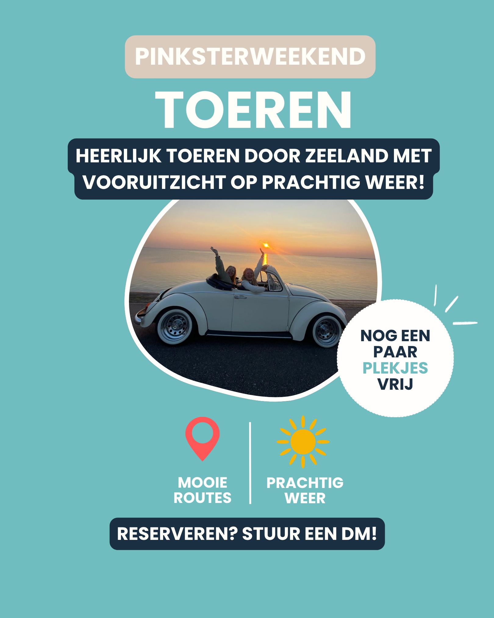 ☀️ Heerlijk toeren door Zeeland tijdens het Pinksterweekend?
Nog een paar plekjes vrij 🚗💨
Stuur een DM om te reserveren!