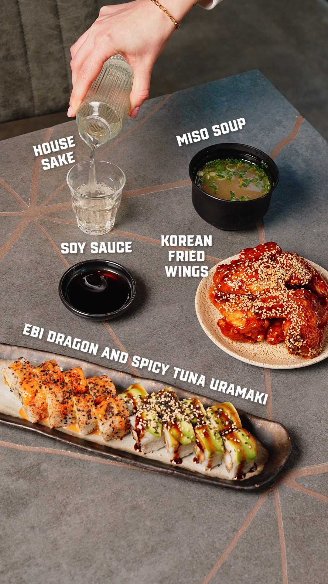 If youโre ordering at Sushi Revolutionโฆ this is a pretty good place to start ๐ฃ๐ฅ
Crispy Korean Fried Wings, fresh Ebi Dragon & Spicy Tuna Uramaki, warming Miso Soup and House Sake to bring it all together.
What are you reaching for first? ๐๐