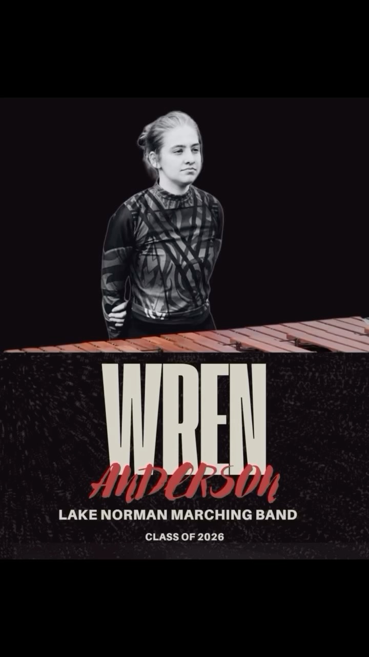 Wren Anderson is one of our amazing Wildcat Marching Band Seniors, Class of 2026! 💙 Our Seniors dedication, talent, and teamwork have left a lasting legacy at Lake Norman High School. We can’t wait to see the incredible paths you’ll take ahead! 🐾