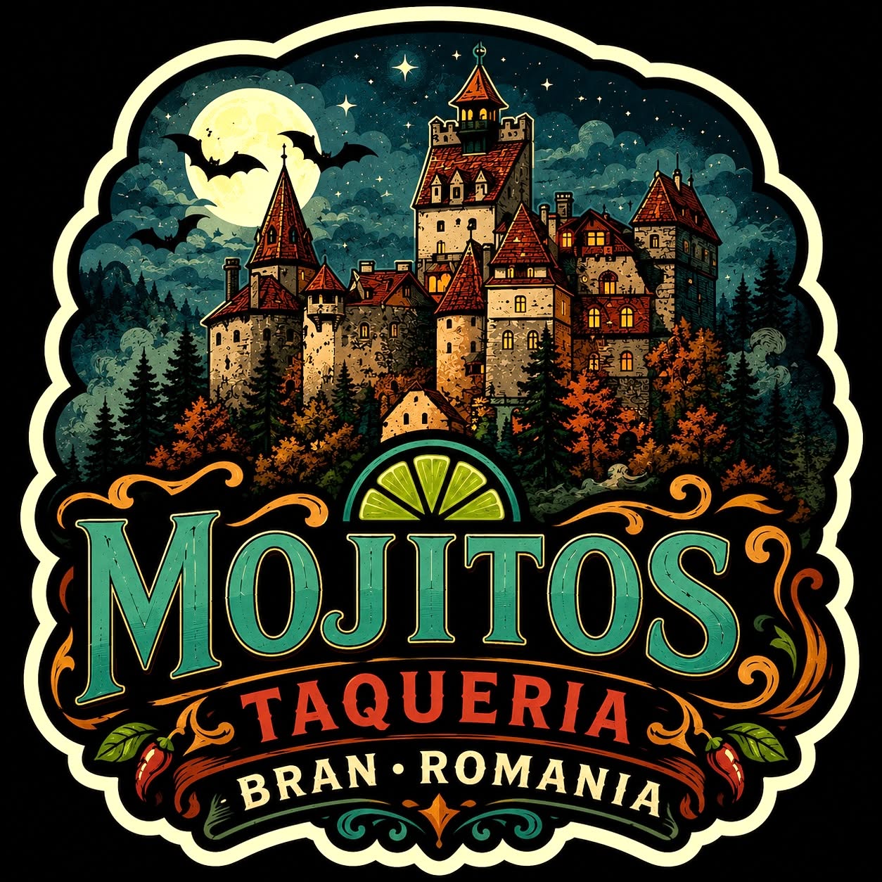 Mojitos Taqueria is a fast casual American Mexican restaurant in Bran, Romania — yes, that Bran. The one with the castle. The vampire. The legend.
.
We serve handmade tacos, burritos, and fresh sides — simple food made from scratch, served fast, eaten in the shadow of one of the most famous castles in the world. Dracula himself has been spotted eyeing the menu.
.
Our food is rooted in the Mexican traditions of the American West. It is the kind of cooking that shaped two kids growing up in Idaho, where tacos were part of everyday life long before they were trendy. It crossed an ocean with us and landed here, in Transylvania, where it turns out people were just as hungry for it as we were.
.
Mexican food made the American way, served the Transylvanian way. No apologies. This is honest food, made with heart, served with a side of Transylvanian folklore and a spicy bite that Dracula would respect.
.
Fast. Fresh. Handmade. Spice that bites.