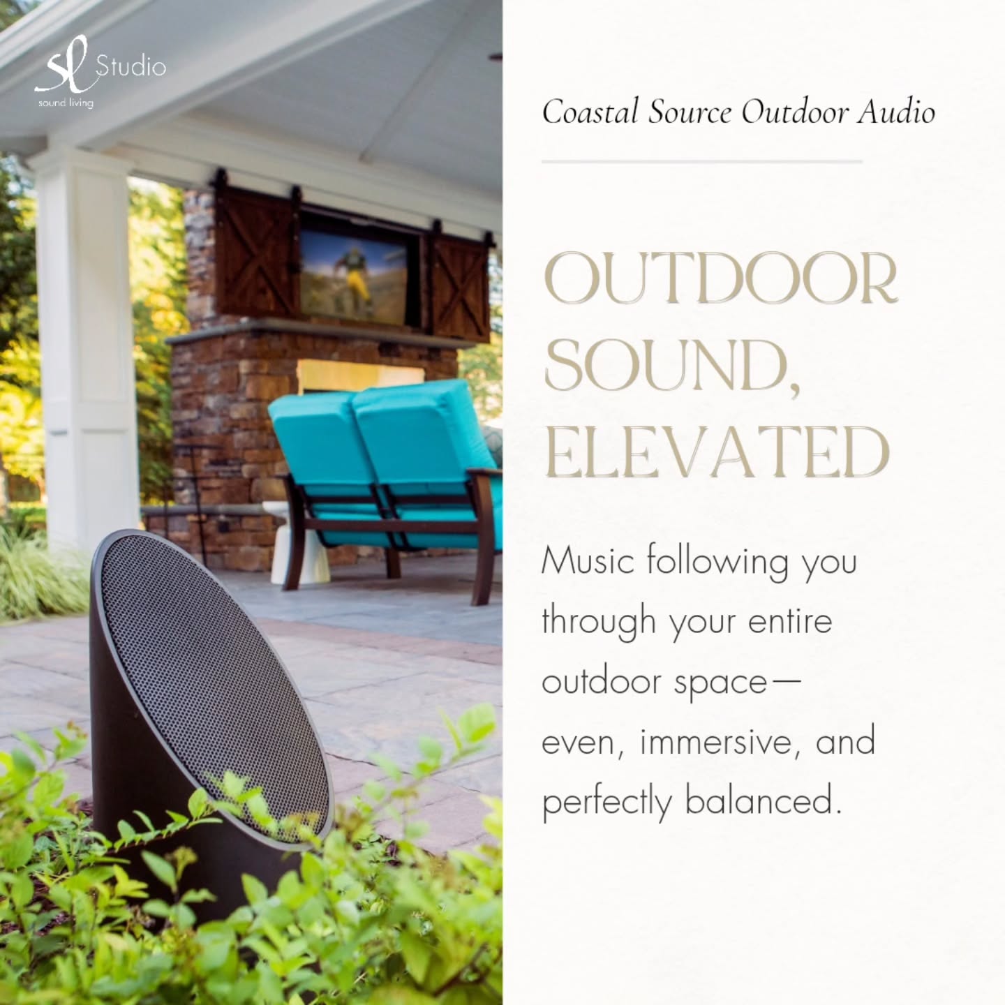 From backyard BBQs to sunset cocktails, your outdoor space deserves sound that feels effortless, balanced, and built to entertain.
No dead zones. No harsh sound. Just high-performance audio that follows the party from the patio to the pool.
Ready to elevate your outdoor living?
Visit www.soundliving.comâ
#SoundLiving #SLStudio #CoastalSource #OutdoorAudio #OutdoorSpeakers