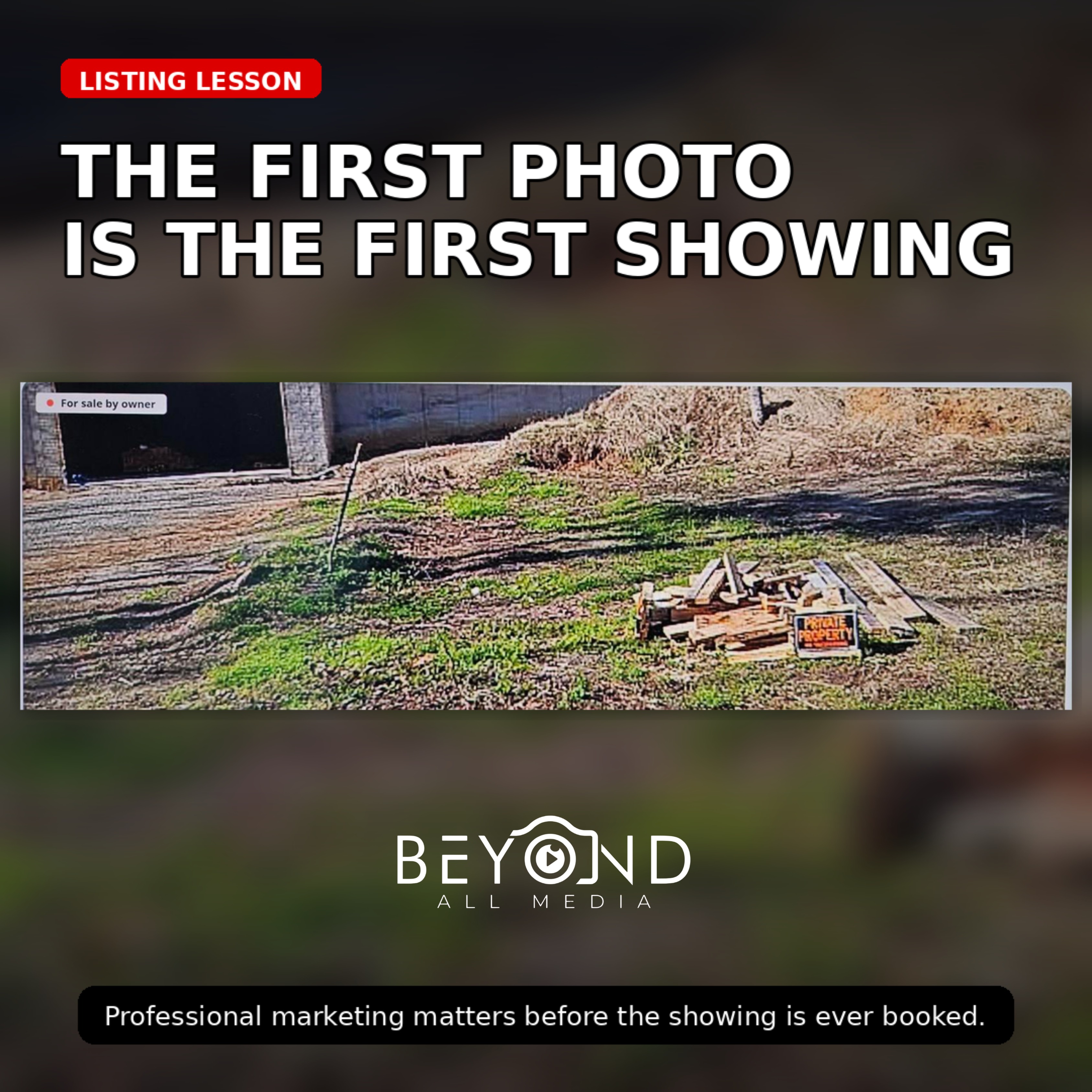 ๐ธ The first photo can either build trust or lose attention.
And this is exactly why working with a professional realtor matters.
A realtor would know this is not the photo that should lead a listing. Not because the property has no value, but because the image does not create confidence.
โ It does not make buyers pause.
โ It does not show the home in its best light.
โ It does not help someone picture the property.
โ It does not make the listing feel polished or market-ready.
๐ก Buyers judge fast.
Before they read the description, check the square footage, or compare features, they are already forming an opinion from the first image they see.
If that first impression feels rushed, unclear, or poorly presented, the listing can lose attention before the home ever gets a fair chance.
Listing photos are not just photos. They are marketing.
โ They shape perception.
โ They build or weaken trust.
โ They influence buyer interest.
โ They show how seriously the property is being presented.
A professional realtor understands that. They know which images help buyers connect with a property and which ones create confusion.
โ
The right realtor also knows when to bring in professional media.
At Beyond All Media, we help agents present their listings with clean, intentional, market-ready visuals.
If your listing photos are not creating the right first impression, letโs chat.
#RealEstateMarketing #ListingPhotos #RealtorMarketing #RealEstatePhotography #BeyondAllMedia