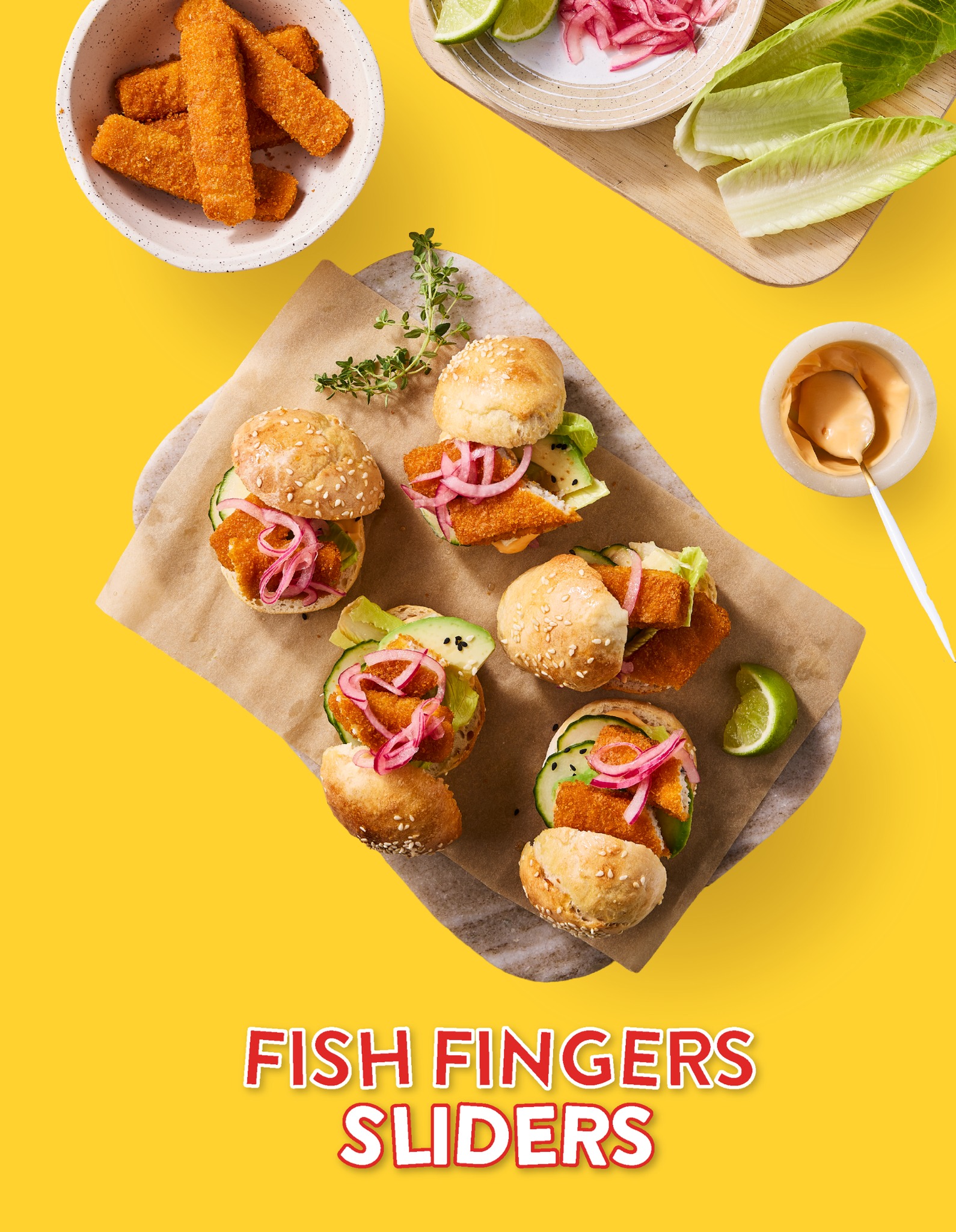 Meals in minutes: Fish Fingers Sliders. No time? No problem. Ready in minutes and layered with fre…