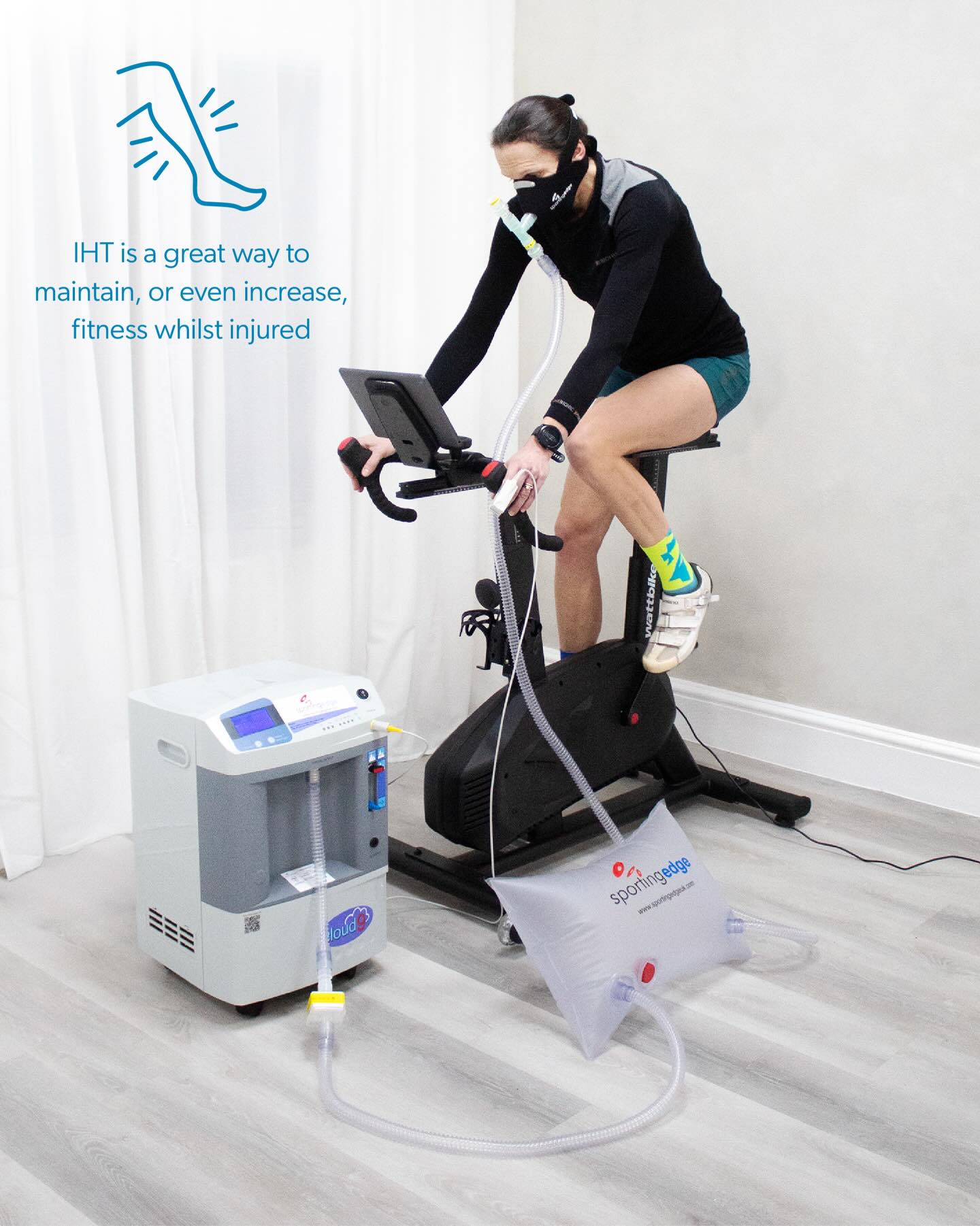 Intermittent Hypoxic Training (IHT) is the perfect way to work your cardiovascular system, while minimising the mechanical load on your body. It transforms low intensity exercise into a high intensity workout for your heart.
By simulating high-altitude conditions at sea level, your body is forced to adapt to a lower-oxygen environment.
Here is why it’s great for injured athletes and older adults:
Zero impact, maximum cardio: You can sit on a stationary bike, spin the pedals under low resistance, and still get your heart rate and aerobic systems working like you’re sprinting up a mountain.
Maintain performance while injured: When structural injuries (like stress fractures or tendonitis) keep you off the track or pitch, the Cloud9 system ensures your VO2 max and metabolic fitness don’t slide backwards while you heal.
Saves the joints: For older fitness enthusiasts, high-intensity intervals on a treadmill can be brutal on knees and hips. IHT gives you the profound cellular and cardiovascular benefits of a grueling HIIT session at a fraction of the physical strain.
It’s not about training harder—it’s about training smarter. Bring the mountains to your recovery protocol and keep your fitness soaring, no matter what your joints have to say about it.
Get in touch to learn more about IHT using the Cloud9 system.
#intermittenthypoxictraining #altitudetraining #hypoxictraining #injuryrehab #recovery