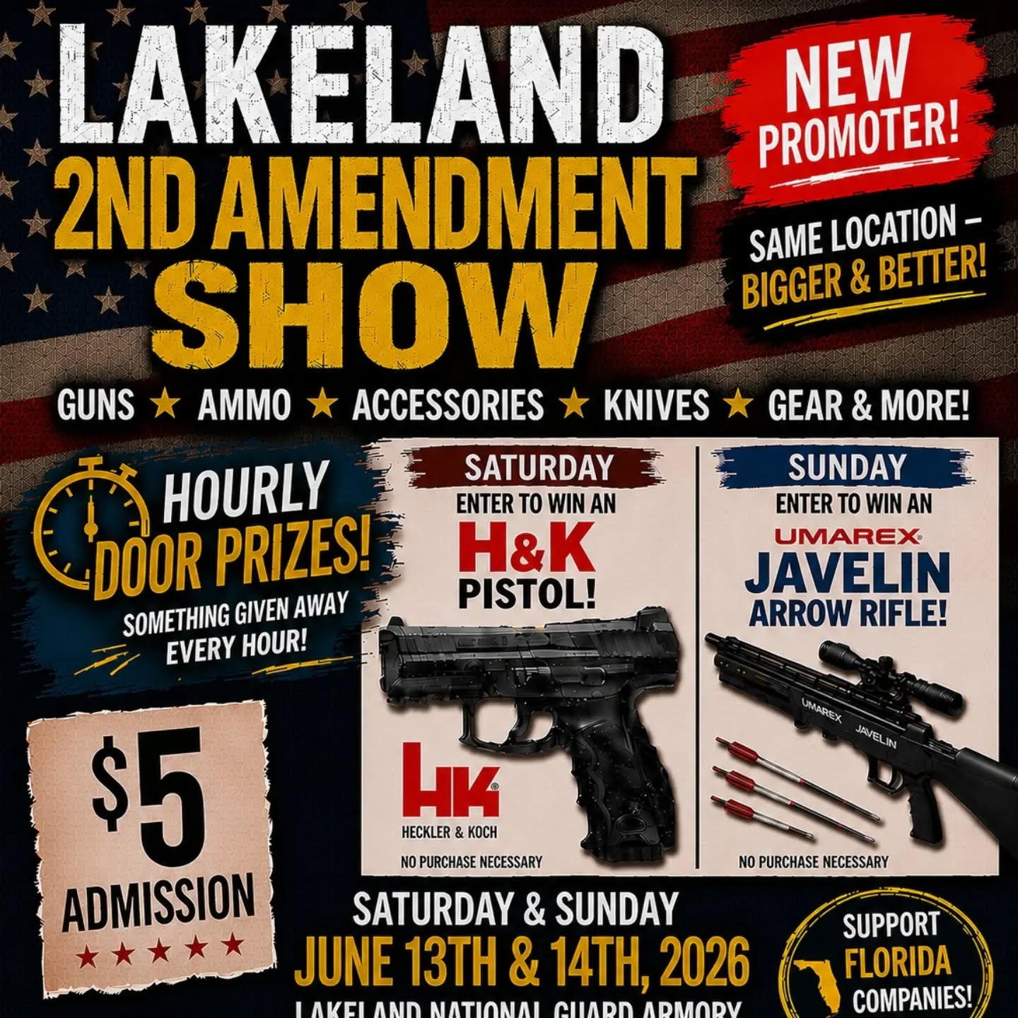 LAKELAND SHOW JUNE 13-14 2026
NEW PROMOTER
LOTS OF GIVEAWAYS $5.00 Admission
PREMIUM VENDORS Great Selection
@everyone
@followers
@following