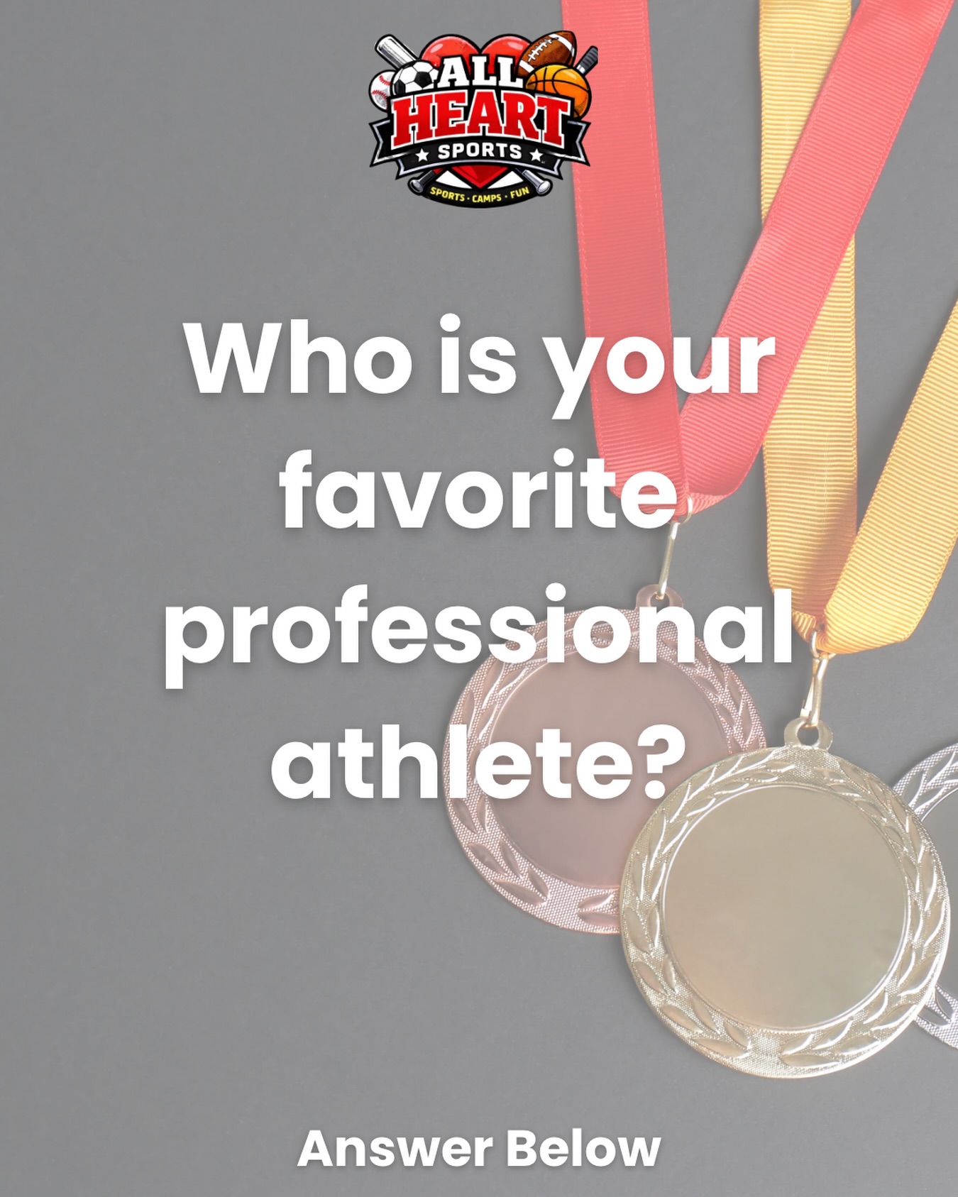 ๐
From game-winning moments to inspiring storiesโฆ we want to know ๐
Whoโs your favorite professional athlete and why? โฌ๏ธโฝ๐๐โพ๐พ
Tag your sports bestie and see if they agree ๐
#AllHeartSports #SportsCamp #YouthSports #AthleteInspiration #SummerCamp