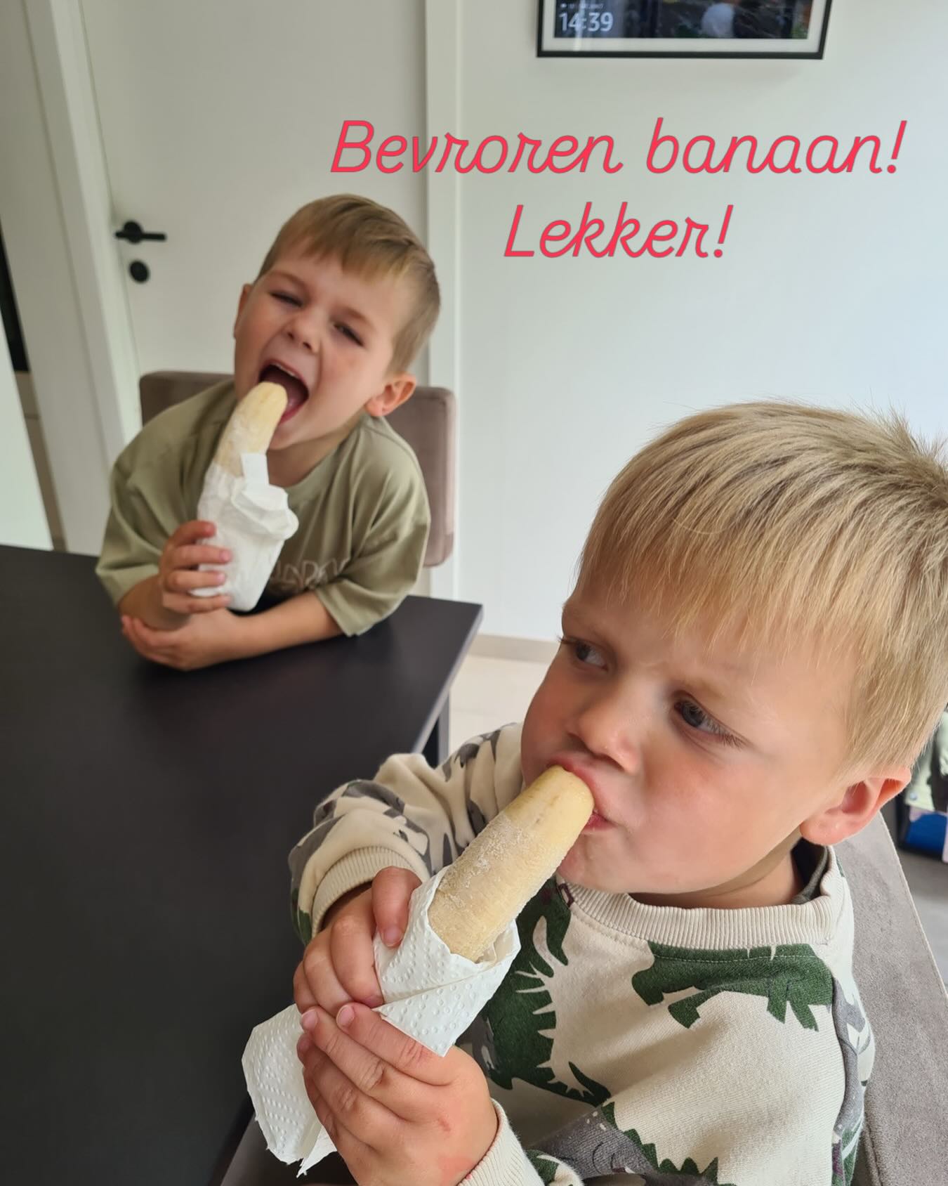 Gezond tussendoortje! Het hoeft niet altijd moeilijk te zijn!
Gewoon banaan pellen, folietje errond en in de vriezer.
Uithalen, eventueel eventjes wachten ( gaat het folietje er makkelijker af) en smullen maar…
Anti-waste tip: wanneer er nog bananen liggen en je denkt : deze geraken niet meer op, snel de vriezer in..
Je kan hier ook nog andere zaken mee maken.
Maar dat is voor morgen…dus volg me…
Nu ga ik va de zon genieten, jij ook?
Liefs, Elly 💋