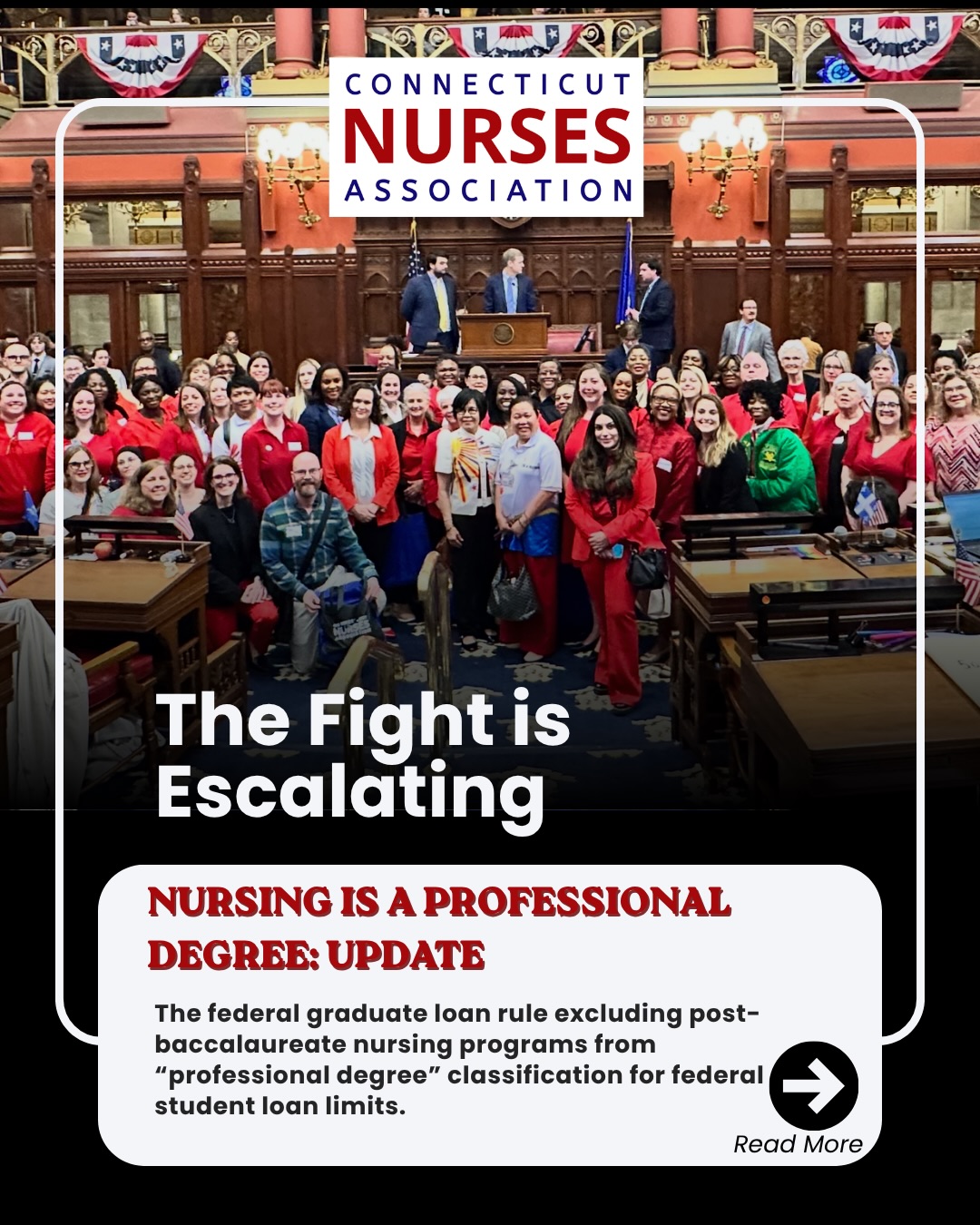 Looking for an update on that whole
ānursing isnāt a professional degreeā thing?
Hereās where things stand:
The federal graduate loan rule is now FINAL.
š¤Connecticut joined a multistate coalition lawsuit challenging the rule.
š@americannursesofficial announced plans for additional legal action focused on nursing.
šļøCongress introduced H.R. 8659: the āNursing is a Professional Degree Act.ā
So no, nurses are not staying quiet about this.
This is why nurses need a strong professional voice.
ā”ļø RNAction.org
ā”ļø Share this with a nurse
ā”ļø Join CNA at CTNurses.org