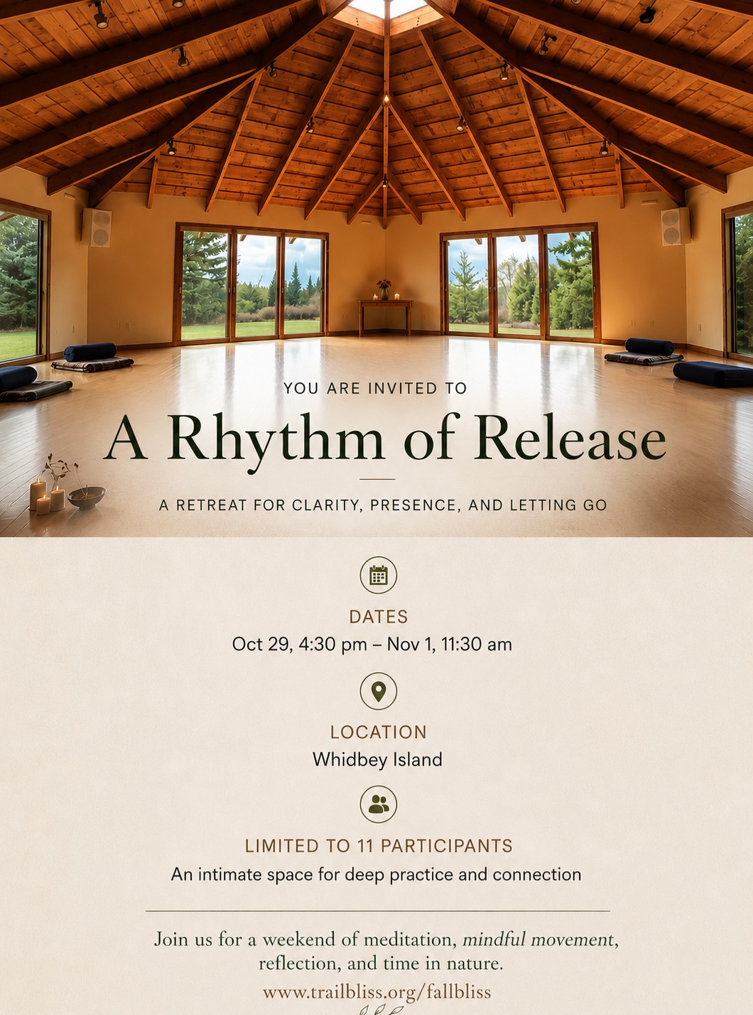 Fall Bliss Retreat is accepting registration now! Only 11 spots. #womensretreats #washingtonretreats #mindfulretreats