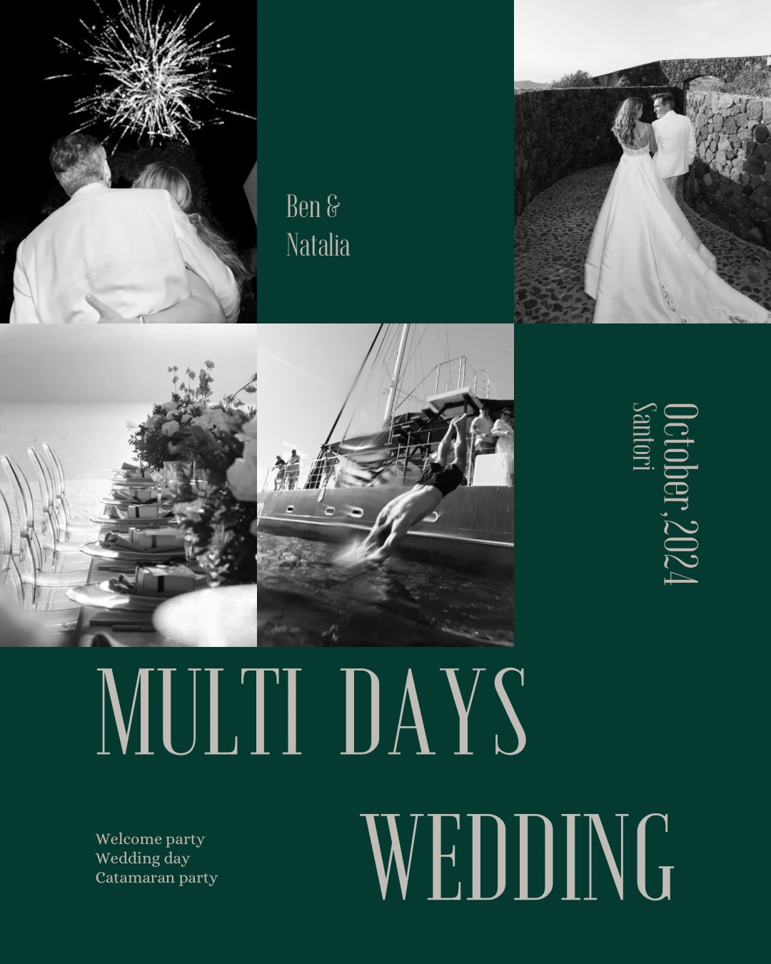 Three days. Three different atmospheres. One unforgettable celebration. ✨
From a vibrant Greek welcome dinner by the sea, to an elevated wedding day at Eros Santorini, and a relaxed catamaran experience surrounded by their closest people — every moment of Ben & Natalia’s wedding weekend was designed to feel immersive, emotional, and deeply personal.
Because today, luxury weddings are no longer just about one beautiful day.
They are about creating a full experience your guests will remember forever.
@louisvlahakismusic
@erosantorini
@sunset_piano_notes
@spark_events_rentals
@santorini_whiteknots
@maisontrilogie
@mario_restaurant_catering
@bentaylorre @montagosantoriniflowers
@natafortunaco
@decades.agency
#LuxuryWedding
#DestinationWeddingGreece
#SantoriniWedding
#WeddingWeekend
weddingexperienc