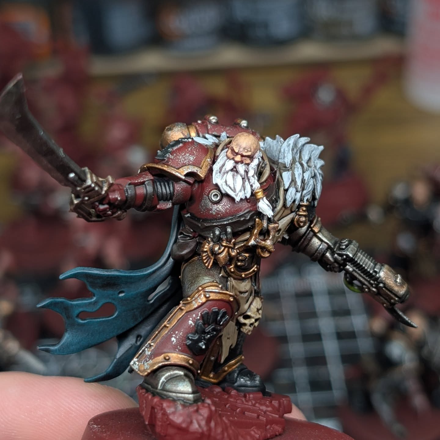 The old man is back again. Well actually, he's never been here before so he's not back. He's just here. I did some minor conversion work sticking this old fellas head on this model because I wanted him to be an old man. Is that okay? Geez dad get off my back alright