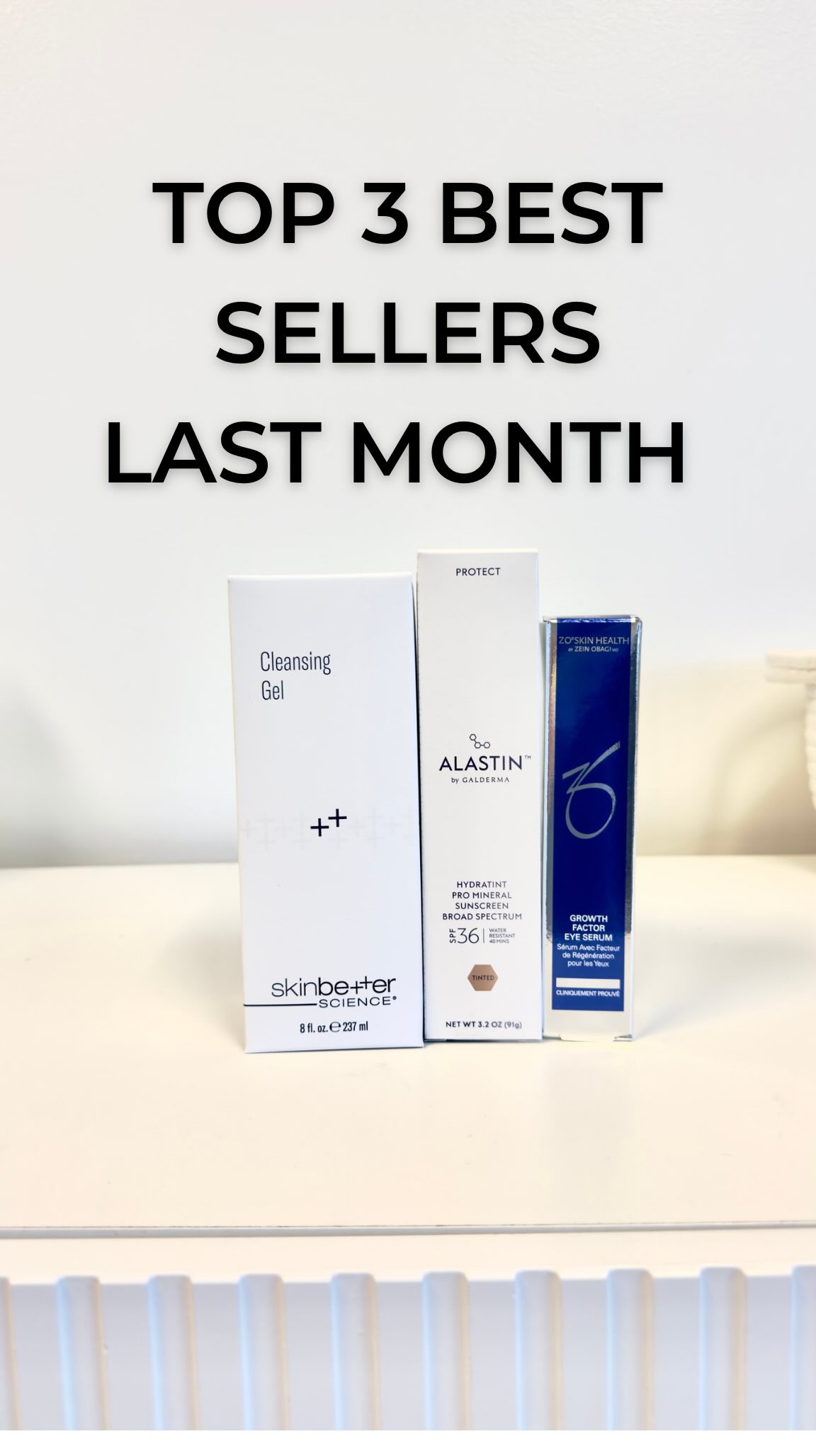 Top 3 best sellers of last month were…
• Alastin Hydratint: Your go-to glowy SPF with broad-spectrum protection
• Skinbetter Science Cleansing Gel: Cleanses without stripping and leaves skin feeling fresh + balanced
• ZO Skin Health Growth Factor Eye Serum: Helps improve the appearance of fine lines, puffiness, and overall under-eye texture for a brighter, smoother look
The products our clients keep coming back for month after month 🤍
#skinfx #skincare #medicalgradeskincare #skinbetterscience #zoskinhealth