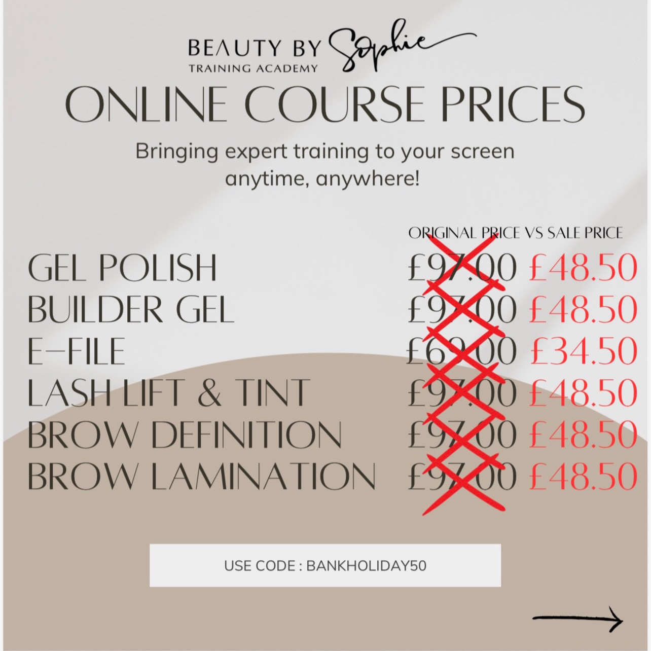 BANK HOLIDAY SALE IS LIVE
✨ Fully qualified
✨ Taking paying clients
✨ Building extra income doing something you love
This Bank Holiday, I’ve made it even easier for you to start 👇
🤍 50% OFF all online courses BANKHOLIDAY50
🤍 30% OFF my Level 3 AET BANKHOLIDAY30
⚠️ 2 DAYS ONLY
⚠️ Sale ends Monday at midnight
📲 Tap the link or message me