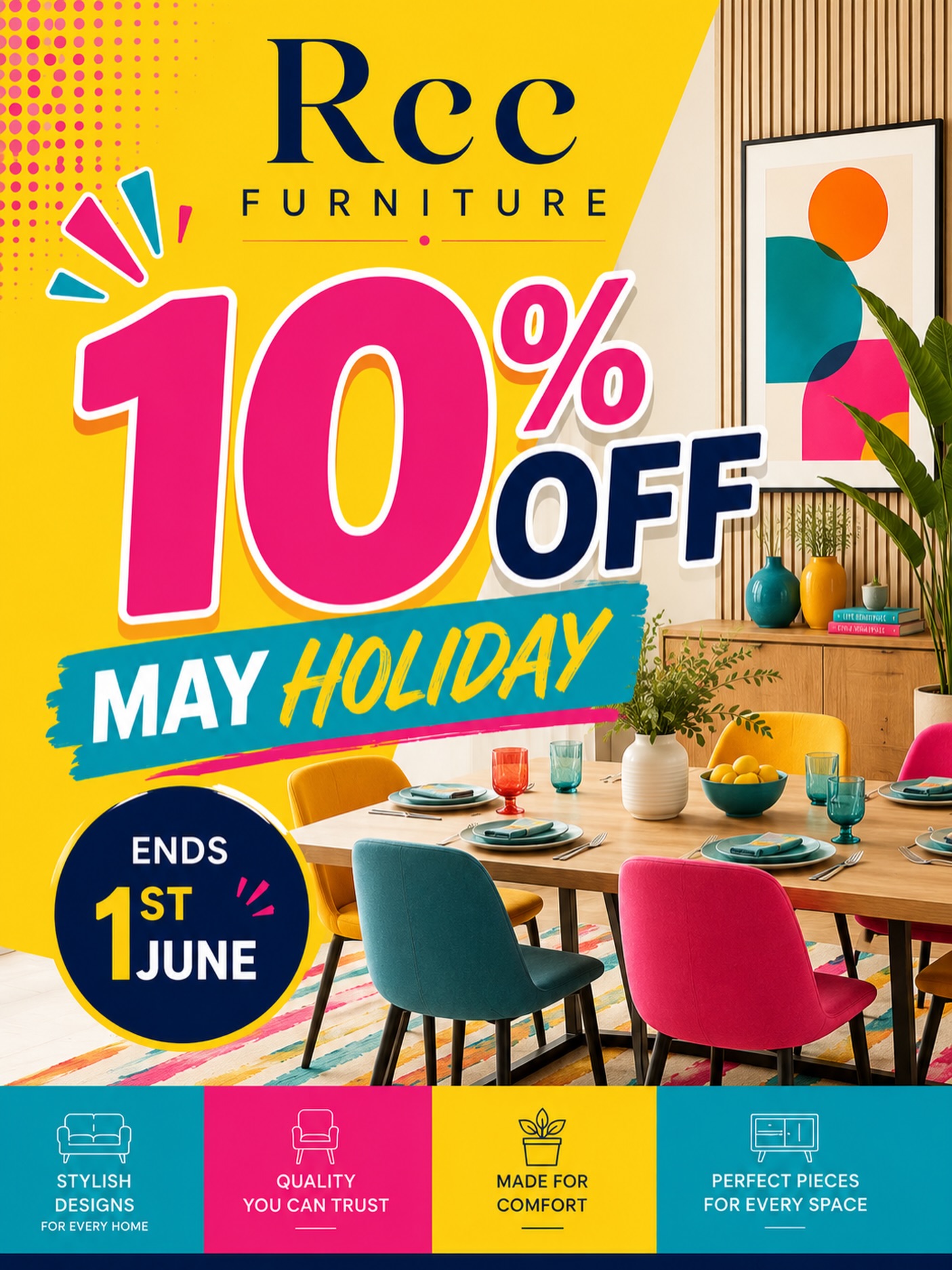 ☀️ May Bank Holiday Offer ☀️
Get 10% OFF all orders over £350
Handmade furniture • Made to order • Nationwide delivery
⏳ Ends Monday 2nd June
Shop today