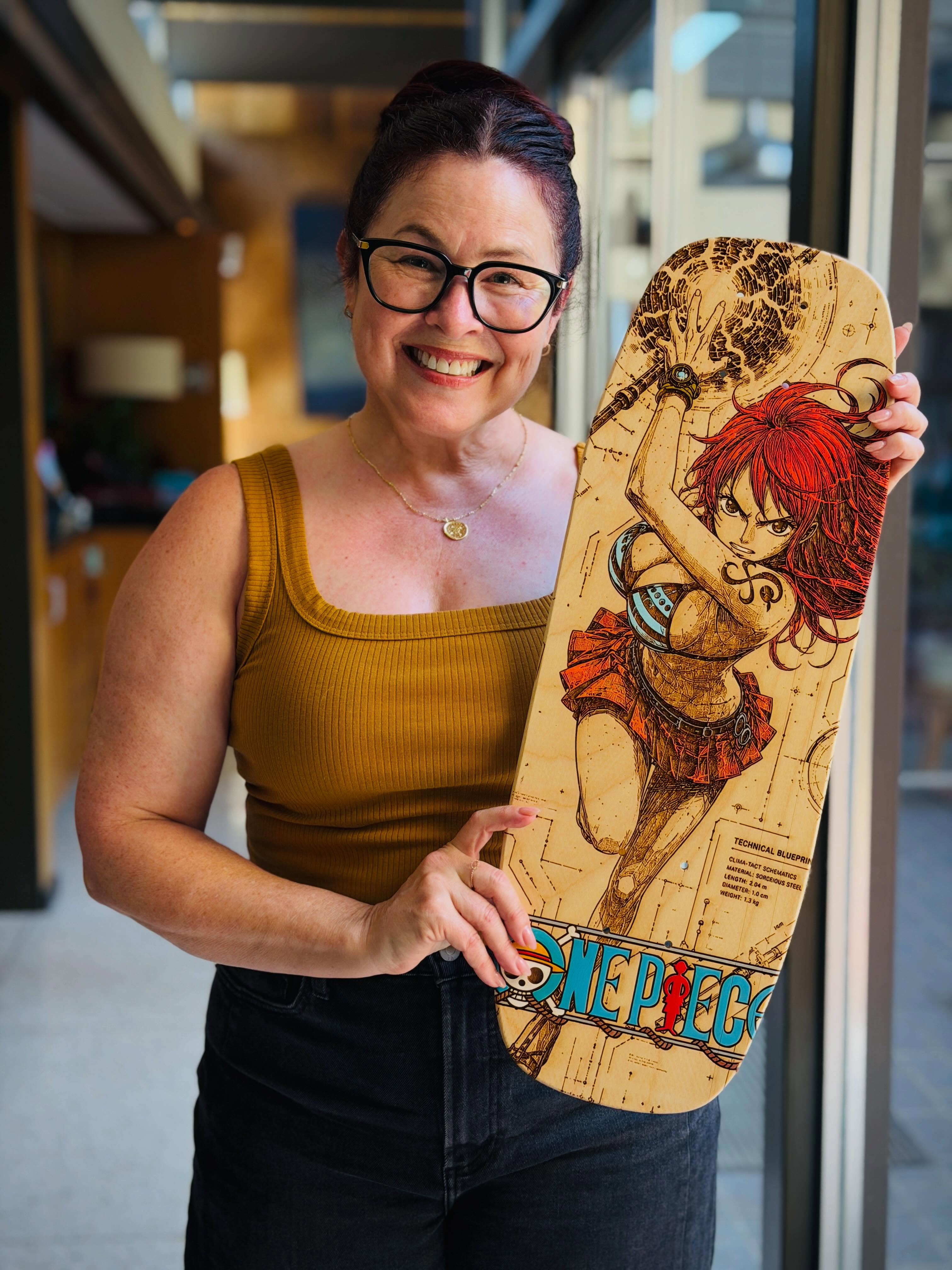 Y’all, look at this sweet #nami merch made for me by @remixeddesigns! I meet the best, kindest, most creative people. 🌩️❤️⚡️