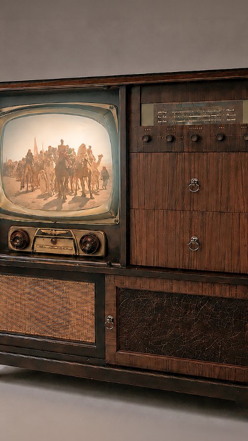 Consola TV de bulbos reacondicionada para Salón Camarena por @mytglvdk
*CRT monocromático, radio integrada, tocadiscos y gabinete original en caoba.
*track original en proceso