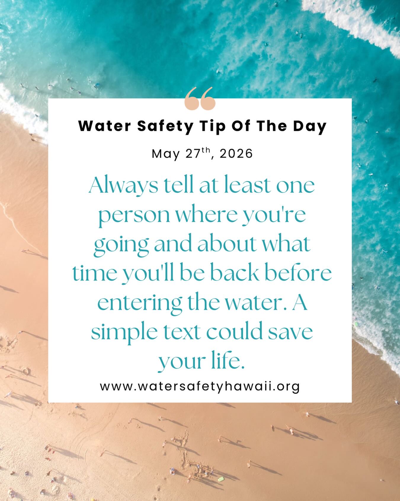 Before you enter the water — tell someone where you’re going and when you’ll be back. 🤳
Surfing, bodysurfing, bodyboarding, swimming, diving, on a boat, kayak, canoe or paddle board. It doesn’t matter where.
One text. One phone call. One conversation.
That’s it. That simple habit could be the difference between someone knowing to look for you — and no one knowing you’re missing.
Every single time I paddle out to surf, I text someone. Where I’m going, what break I’m surfing, and when I expect to be back. That way if they don’t hear from me — they know something’s wrong. They know to start asking questions. They know to make that call.
It takes 10 seconds. And it could be the 10 seconds that saves your life.
Tell someone. Every time.🩵🤙🏽
#WaterSafetyTip #WaterSafetyTipOfTheDay #WaterSafety #WaterSafetyHawaii #OceanSafety BeachSafety DrownPrevention DrowningPrevention AlwaysTellSomeone TextBeforeYouSurf BuddySystem SwimSafe SurfSafety SurfHawaii NorthShoreHawaii WaterSafetyAdvocate ISRSwim ISRMasterInstructor AlohaSafety ProtectYourOhana HawaiiWaterSafety KnowBeforeYouGo RespectTheOcean SurferSafety OceanAwareness Hawaii HawaiiLife BeachLife SurfLife Surfing