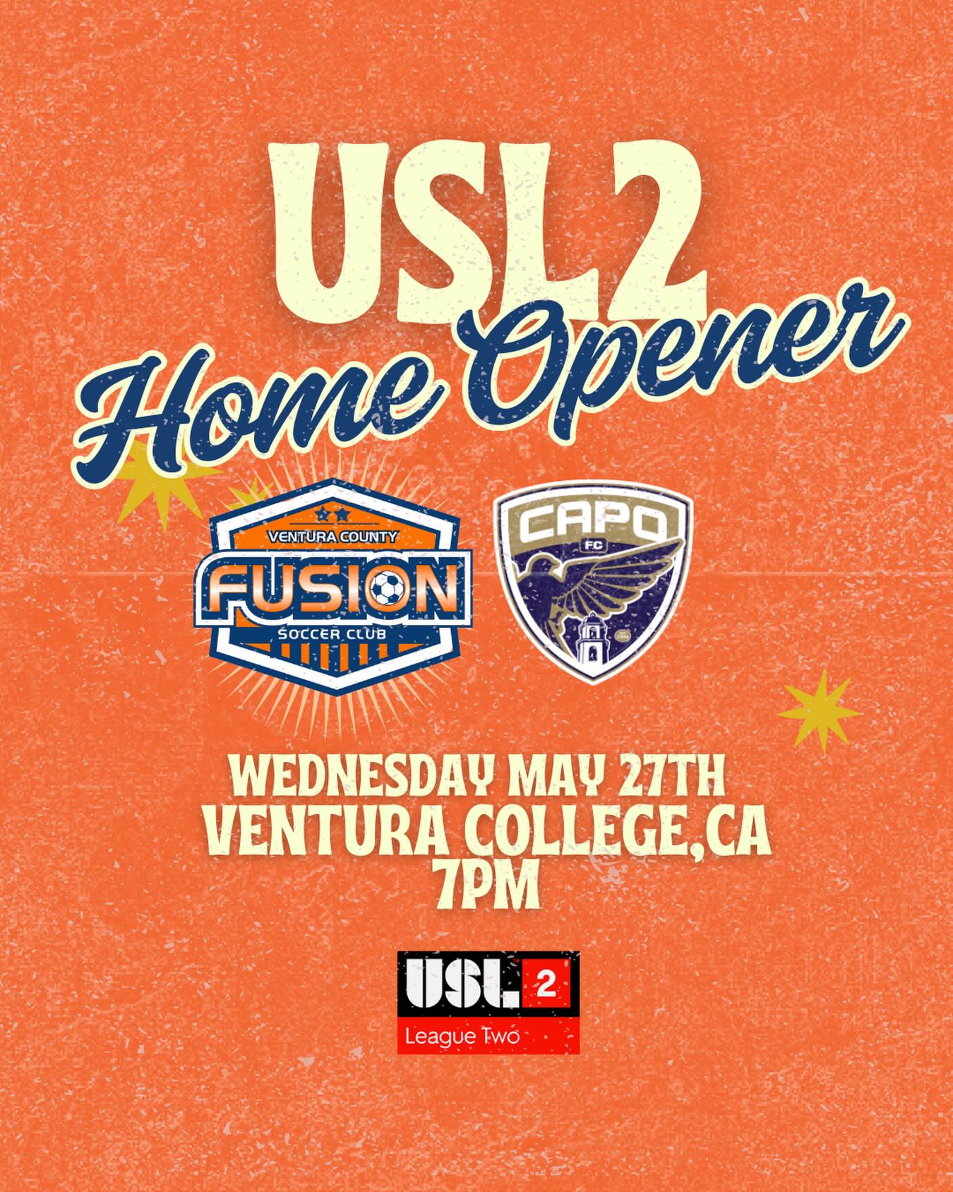 Join us tomorrow as we kick off our home opener for the 2026 USL2 season vs Capo FC!
🆚 Capo FC
📍 Ventura College
⏰ 7PM KO
@uslleaguetwo