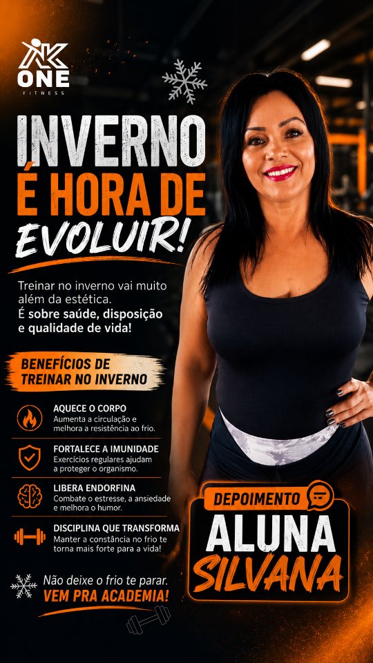 ❄️ O frio chegou… mas a sua evolução não pode parar! 💪
A aluna Silvana é prova de que manter a disciplina no inverno traz resultados incríveis: mais disposição, saúde, energia e autoestima! 👏
Treinar nos dias frios ajuda a:
✅ Fortalecer a imunidade
✅ Melhorar o humor
✅ Aumentar a disposição
✅ Manter o foco nos resultados
O inverno passa… mas os resultados ficam! 🚀
📍Vem treinar na ONE Fitness e transforme sua rotina!
#OneFitness #TreinoNoInverno #ProjetoFitness #Academia #Motivação VidaSaudável Foco Disciplina Resultados FitnessBrasil Treino Saúde BemEstar Evolução