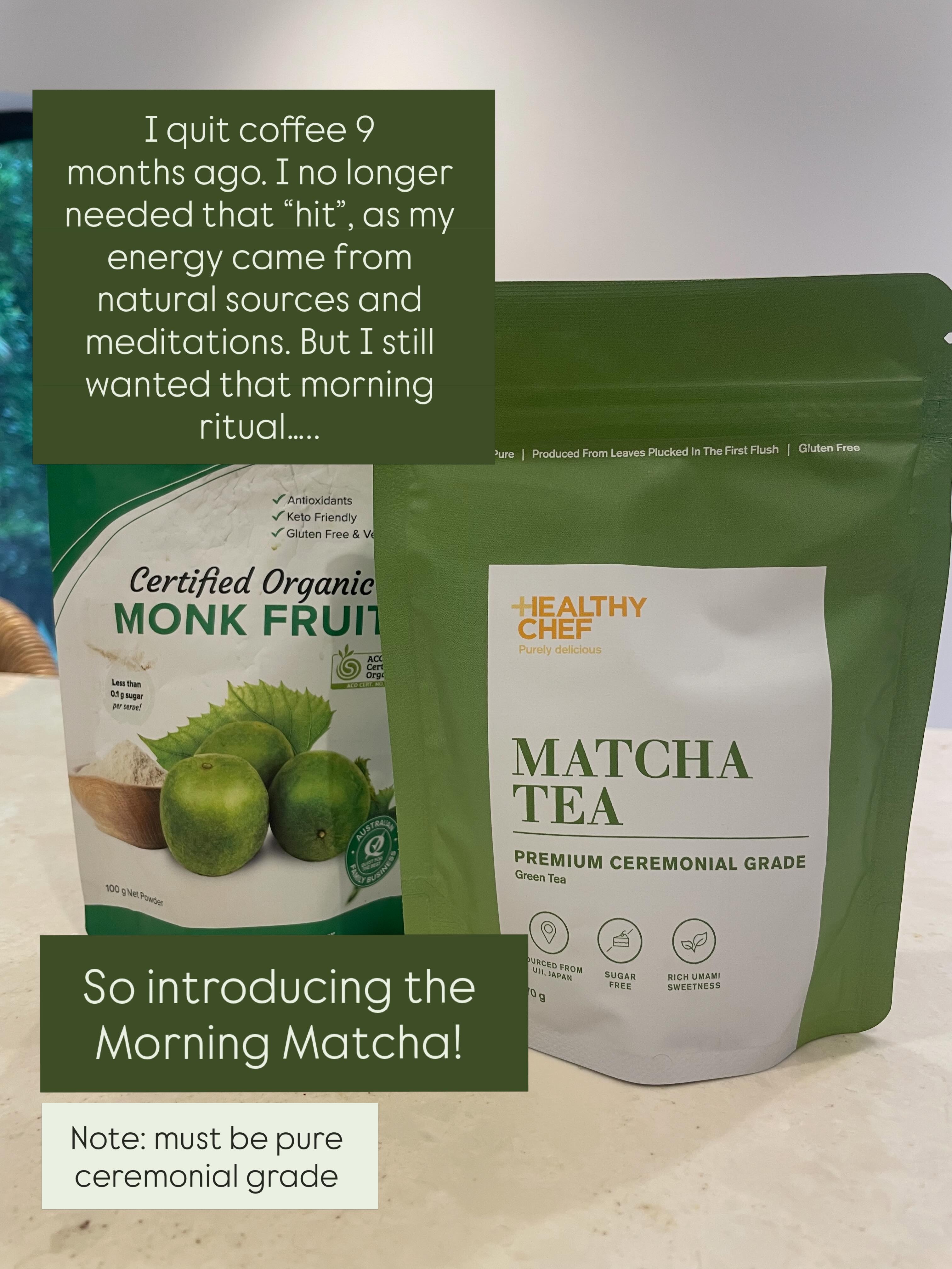 Morning Matcha.
I gave up coffee over 9 months ago and have never looked back.
Concerned mainly about the spike of cortisol and its impact on my nervous system, especially after such a calming meditation, I decided to switch and find a new ritual that may serve my nervous system and my mind and body better.
When I learned about the powerful anti cancer benefits (one of the top 5 superfoods for fighting cancer), I was determined to make it stick.
And stick it has.
Make sure it is organic and pure ceremonial grade.
Will share my favourite brand in stories and save in HEALTH TIP stories.
Just do a quick google about the benefits of Matcha and let the science and research do its work on encouraging you to try.
#matcha #cancer #anticancer #anticancer #health