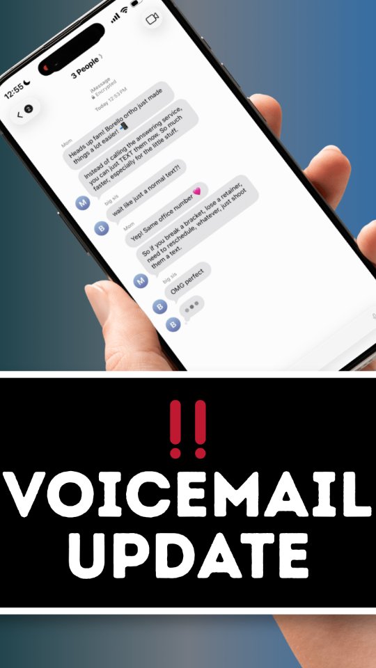 📣 Heads up, Borello fam‼️ We're saying goodbye to our answering service. The fastest way to reach us is now a TEXT to our office number. 🚨636-625-4224🚨 Broken bracket? Need rubber bands? Scheduling question? Just text us! You can still leave a voicemail if you prefer to call, but texts will get a quicker response. (Someone please update Dad!) 😂
