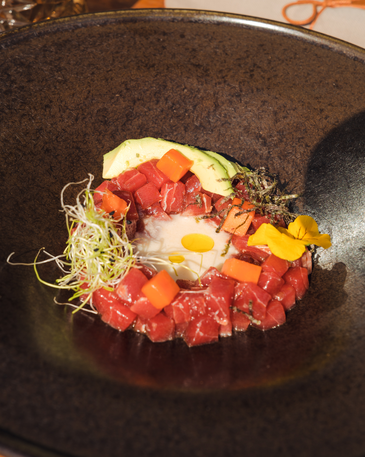 A fresh bite of the sea, kissed by sunshine β¨π
Our Bluefin Tuna Tartare brings together silky tuna, creamy avocado, sweet papaya and a delicate white almond gazpacho, finished with a bright touch of yuzu vinaigrette. Light, vibrant and made for slow seaside moments.
Taste summer in every bite.
#MorningGoals #oyanabeach #oyanabeachrestaurant #marbellarestaurant #marbelladining #marbellabest #marbellaforlife #marbellaeast #oyanafood #experienceoyana #foodexperience #timetoslowdown