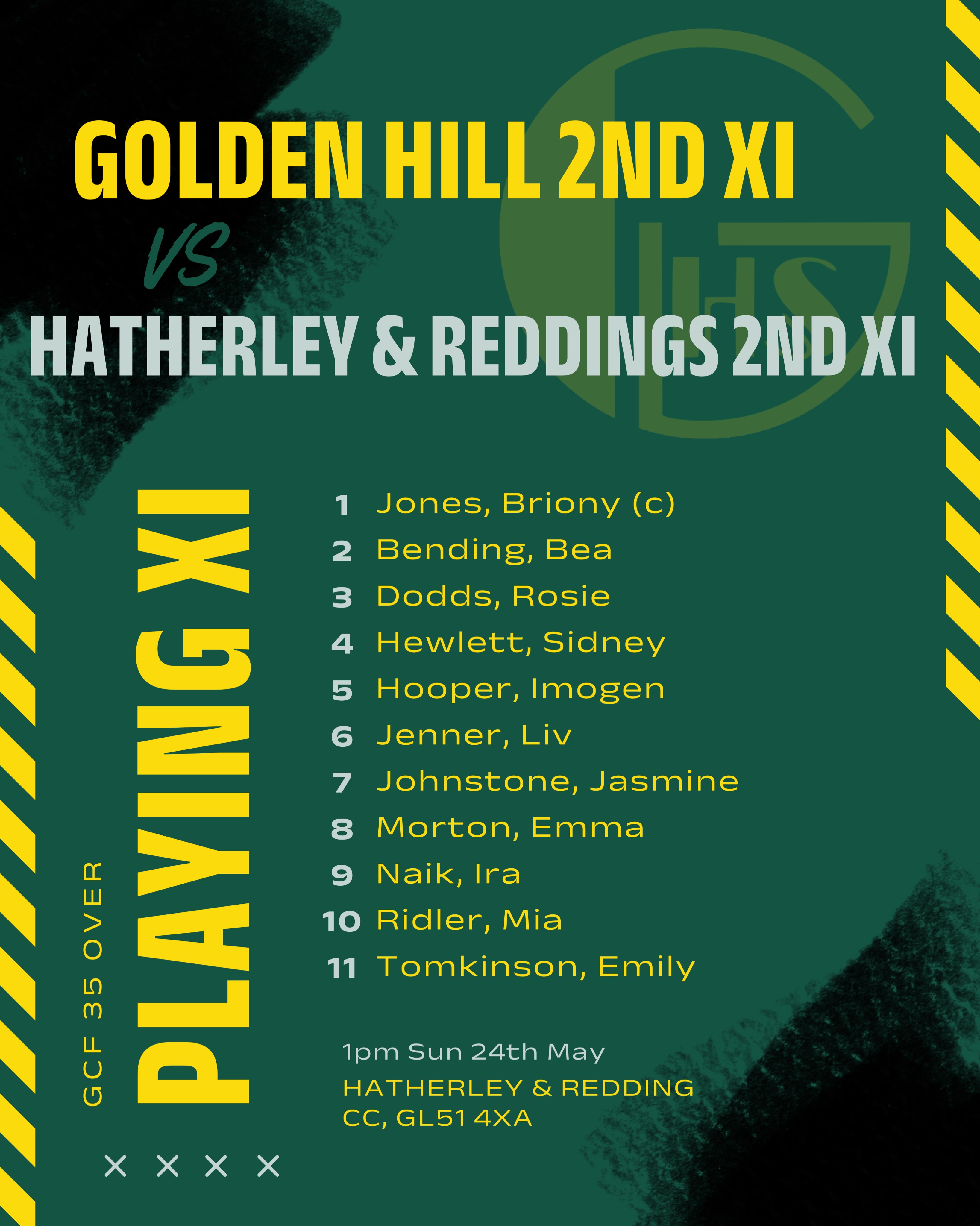 The Women’s 2nd XI are away at Hatherley & Reddings for the 35 over league 🏏
At home our T20 Development squad play their first game against Thornbury CC 👊