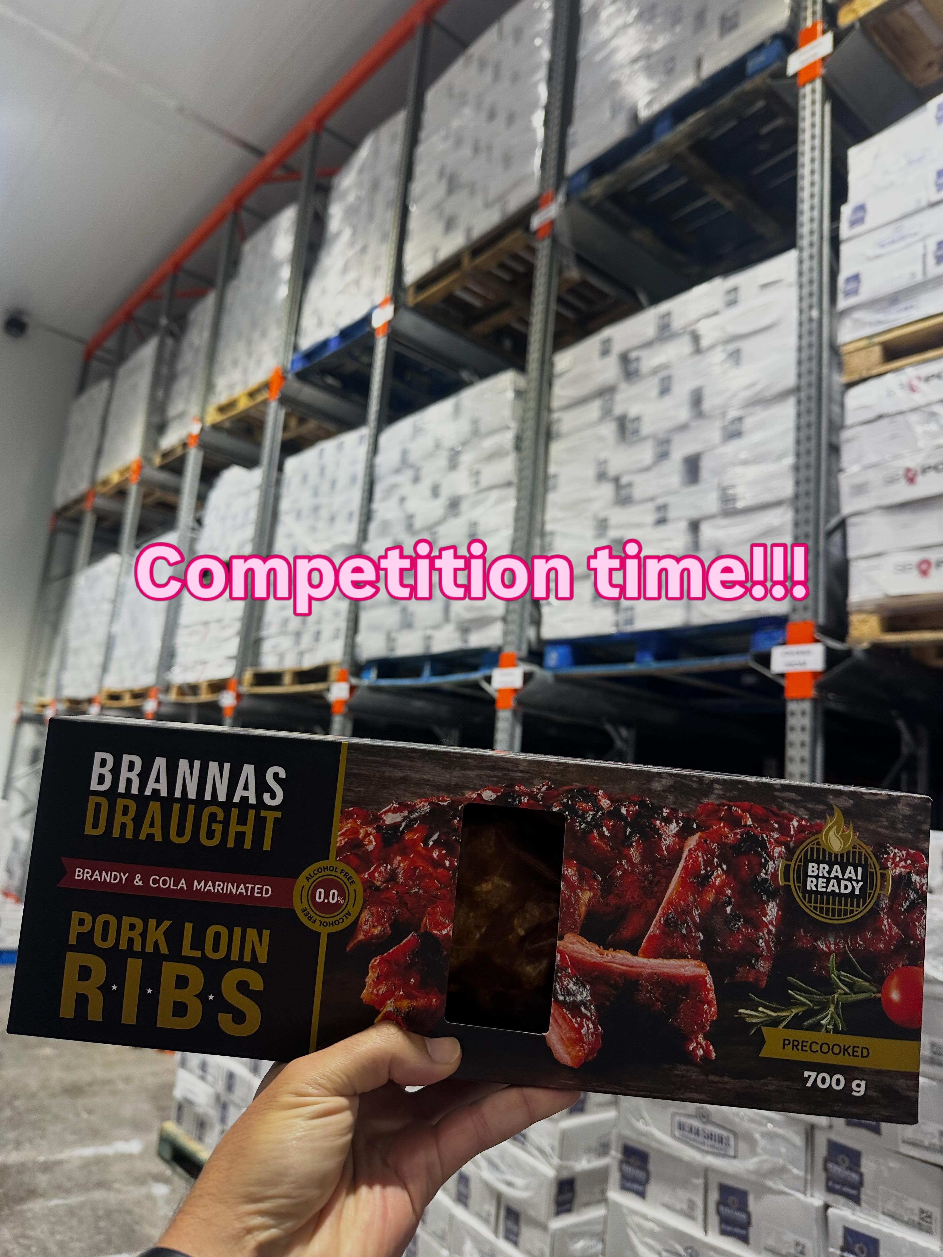 How many 700g portions did we package this week? Closest answer gets a case of Brannas Draught 330ml cans and 6 racks of ribs. Hint - 12x700g portions in a box.