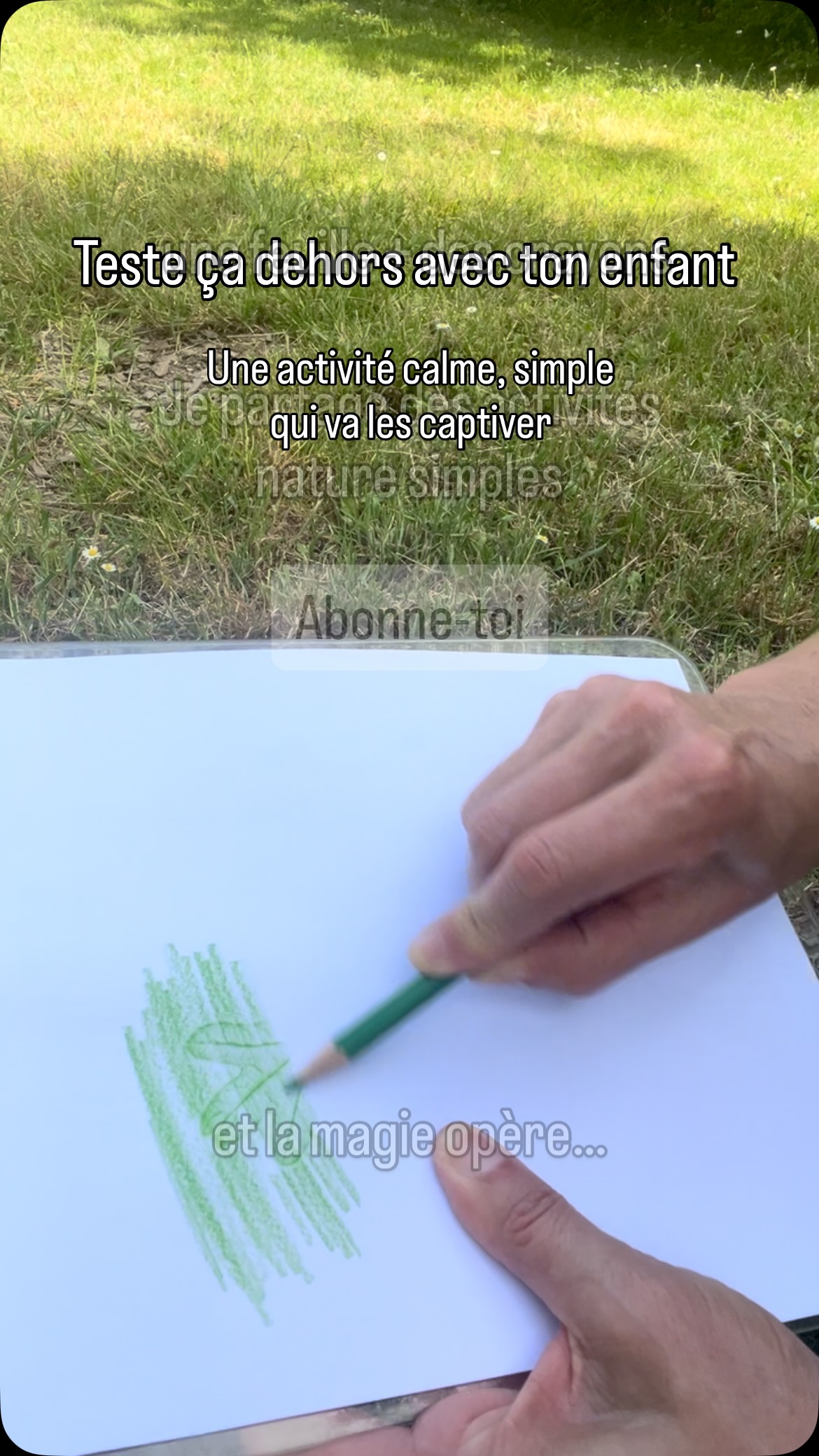 Une activité créative et toute simple qui invite à observer et qui captive les enfants🌿
Une feuille blanche, un support, des crayons et les enfants créent le reste.
Le petit plus : quand tu lui proposes l’activité, ne lui montre pas qu’une feuille d’arbre est sous la feuille blanche. Coloris et savoure sa surprise.
🌿 À faire ce week-end ou enregistre pour tester plus tard
#ActivitesNature #ActivitesEnfants #occuperlesenfants #jeuxnature #natureenfamille