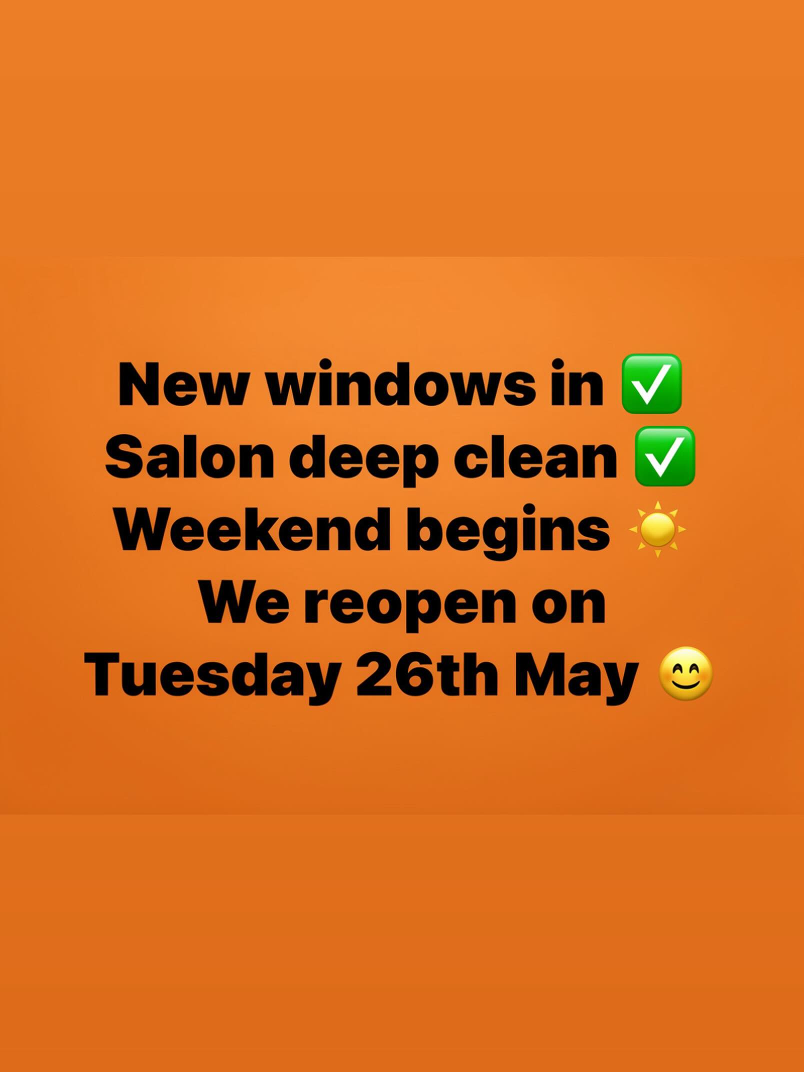 After a week of salon closure, our new windows and doors look fantastic! 😃 All phone and email enquiries have been responded to ✅ Salon has now been deep cleaned and it’s time for the weekend ☀️ We look forward to seeing you all next week 🫶 @lovewokingham @indiewokingham @kneadneapolitanpizza @antique_rose_boutique
