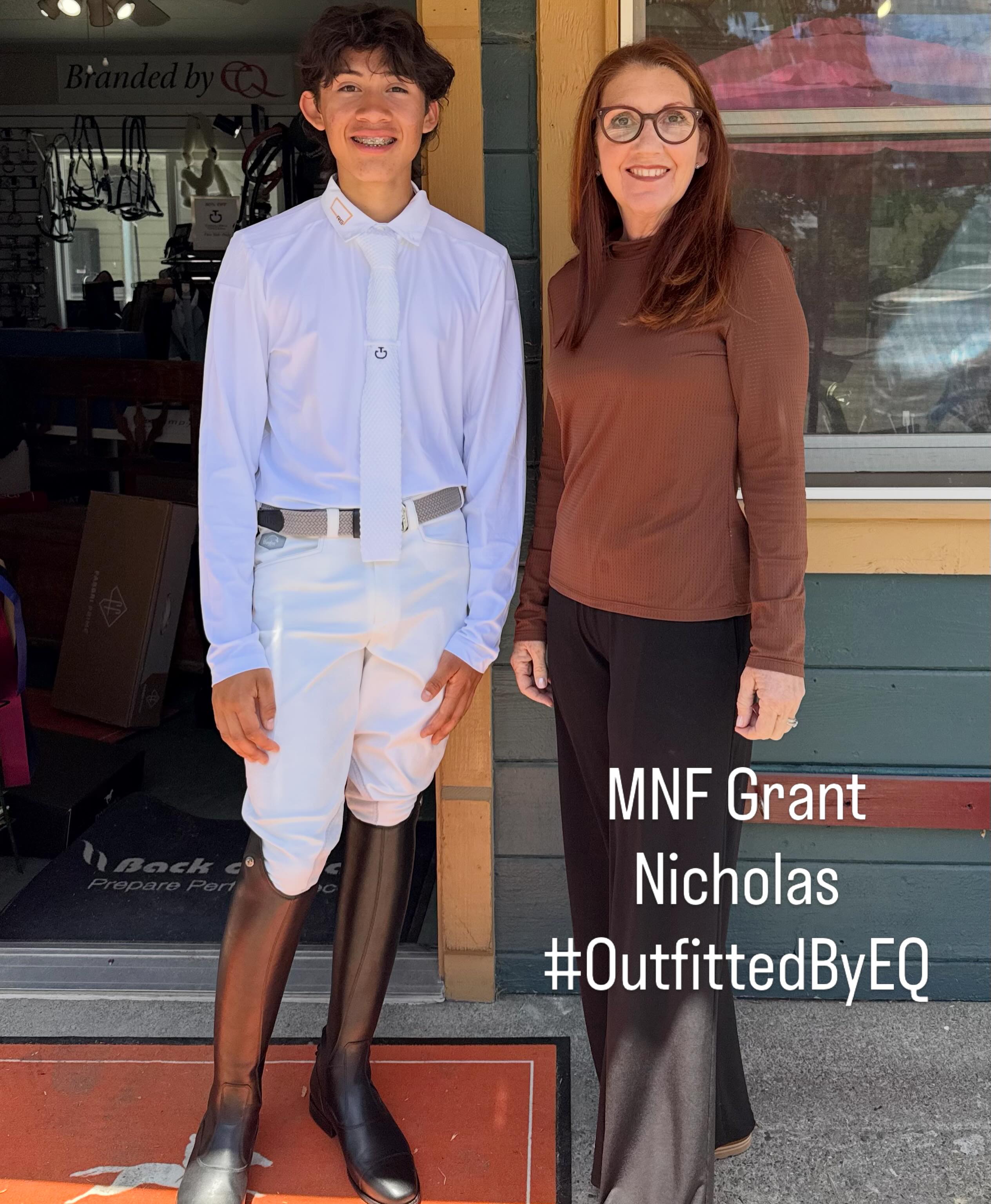 Getting #OutfittedByEQ for #mnfgrant recipient @nich.olaseq in @denirobootcousa @cavalleriatoscana @effol_effax @rg_ridersgene
Nicholas won the Michael Nyuis foundation sportsmanship award for his kindness and dedication to the volunteer program at Sonoma horse Park. EQ is proud to contribute to MNF and Nicholas’ success. Thank you @dale_harveyy and @westpalmsevents for inviting #EquestrianConcierge to participate @sonomahorsepark