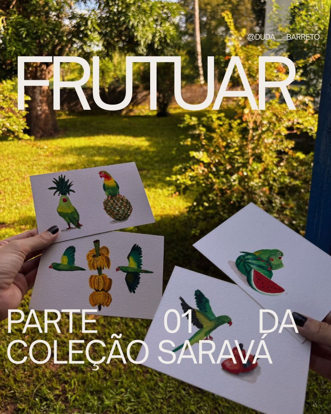 Quando eu era criança trocava o L pelo R. E agora isso nunca fez tanto sentido, concordam? Memórias de uma infância frutífera.
Frutuar 🦜🍍🍉🍌💫 +++ detalhes no post.