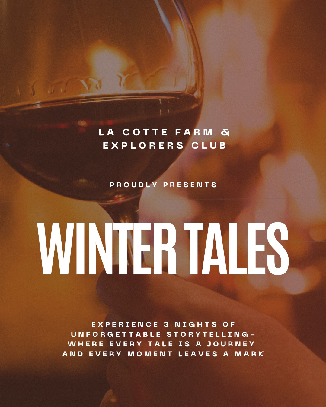 LA COTTE WINTER TALES
An unforgettable winter series of extraordinary stories, fascinating insights, and exceptional dining.
R750 PER PERSON | Talk & 3-Course Dinner
12 JUNE – Dr Dean Allen “Exiles in Paradise”
After a sold-out Matjiesfontein talk, master storyteller Dr Dean Allen returns with tales from Saint Helena Island – one of the world’s most remote and notorious islands. Discover the exile of Napoleon post-Waterloo, the 6000 Boer soldiers held during the Anglo Boer War, and the natural wonders of this remarkable geographical treasure.
24 JULY – Dr Steve Boyes “Great Spine of Africa”
National Geographic Explorer and Explorer of the Year, Steve Boyes brings a story of hope through exploration. Journey through Africa’s last intact wildernesses as he shares his groundbreaking expeditions documenting the vital watersheds – from the Okavango to the Nile – that hold the future of Africa’s biodiversity. This is exploration for protection.
4 SEPTEMBER – Tony Leon “Being There”
Join renowned politician, ambassador, and author Tony Leon as he shares first-hand experiences from South Africa’s political arena. From working alongside Mandela and De Klerk to leading the Democratic Alliance, this “political prize fighter” offers robust opinion and fascinating insider stories.
BOOKINGS: loudi@lacottefarm.com I +27 (0)21 207 3907
Limited seats available - book early to avoid disappointment
@franschhoeksa
.
.
.
#LaCotteWinterTales #FranschhoekEvents #WinterSeries #storytelling