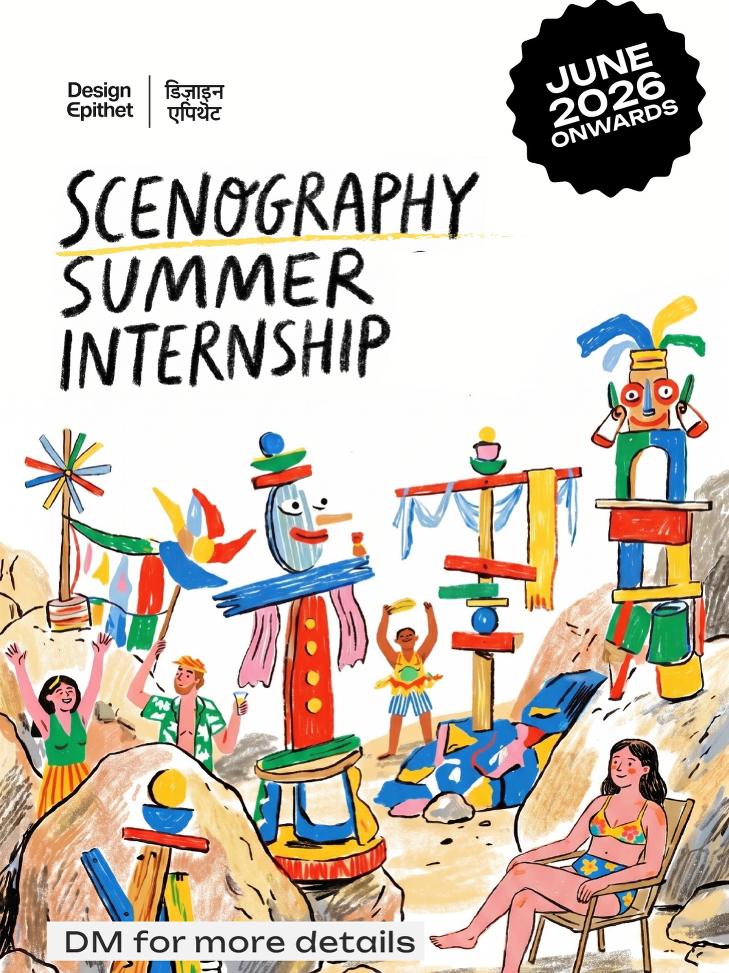 Hey,
We are opening our Summer Internship Program for students and professionals.
This time, the focus is on Scenography, a design field that is rapidly gaining attention across spatial design, cinema, exhibitions, events, and immersive experiences.
Join us if you are someone who enjoys creating spaces that bring people together and create emotion through atmosphere, movement, light, material, and experience.
DM us to know more.