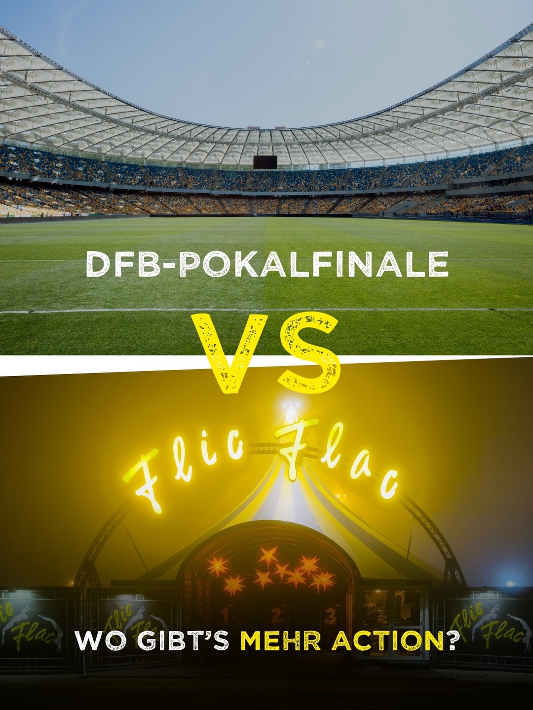Wo gibt es mehr Action? ⚽️ vs.🎪
Während die Jungs auf dem Rasen noch über Schwalben diskutieren, fliegen wir schon auf 15 Metern – ganz ohne VAR und garantiert ohne Fangnetz. 😉
Spaß beiseite: Viel Erfolg beim großen Finale heute, @fcbayern und @vfb! Möge die bessere Action gewinnen. 🏆
Wofür entscheidest du dich: Rasen oder Zirkuszelt? Ab in die Kommentare! 👇