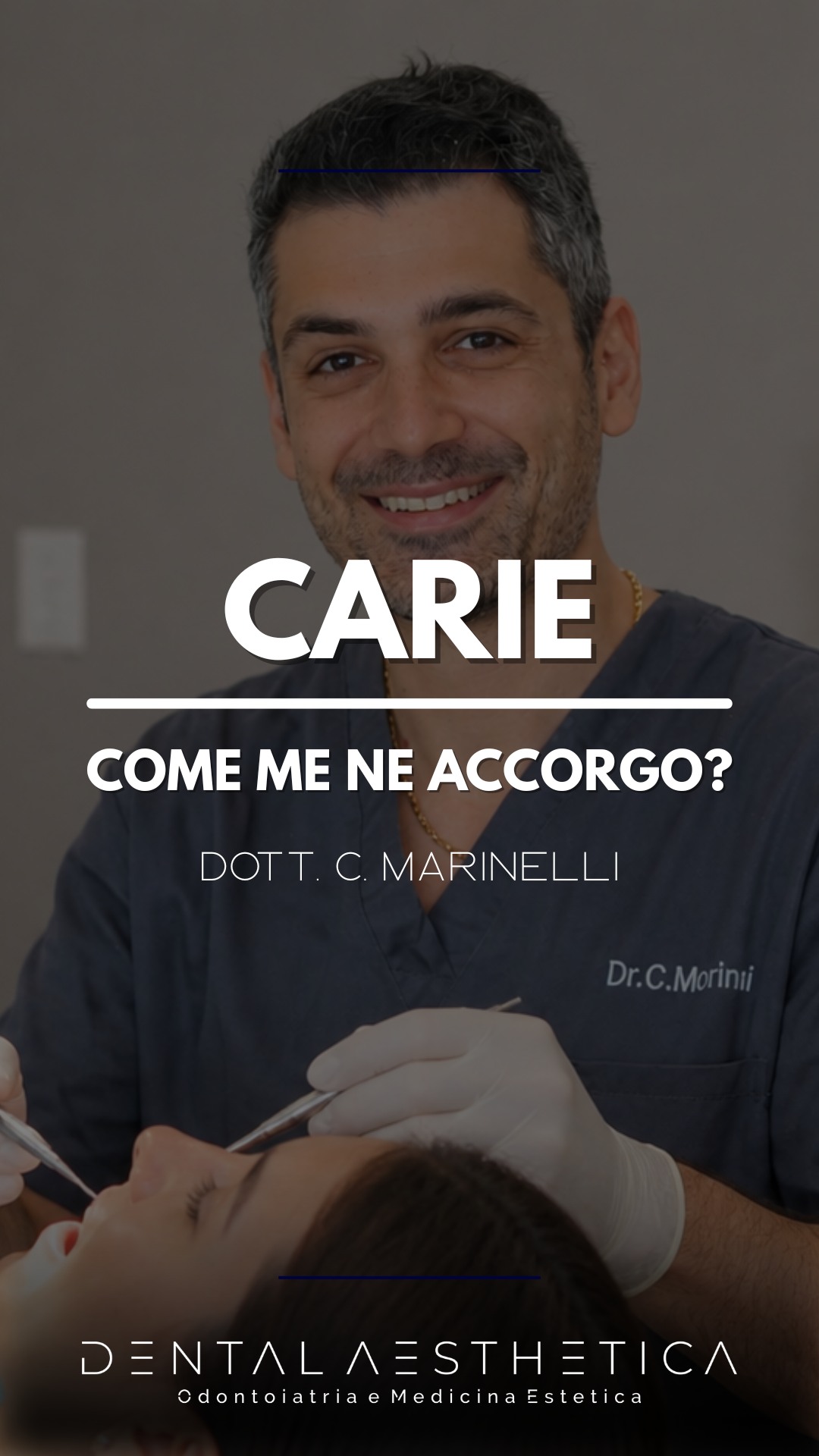 Come faccio a capire se ho una carie?
👨⚕️ Dott. Claudio Marinelli
Consiglio top: una visita ogni 6 mesi per andare ad intercettare una carie finché è piccola. E poi, occhio alla sensibilità a caldo e freddo.
Dental Aesthetica
✨ Odontoiatria e Medicina Estetica
📍 viale della Grande Muraglia 256, zona EUR/Torrino
📱 375 88 47 069