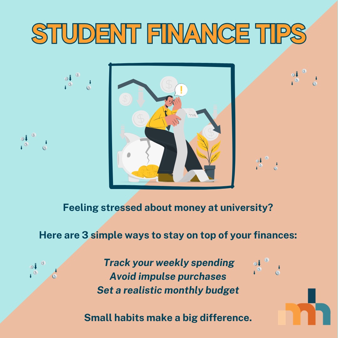 Managing money at university can feel overwhelming, and it’s completely normal to find it stressful at times. Small changes in how you plan and spend can make a big difference to both your finances and your wellbeing.
At MindHealth, we want to support students in feeling more confident and in control when it comes to money and mental health. Remember, you’re not alone in this journey, and help is always available if you need it.
#MindHealth #StudentWellbeing #FinancialWellbeing #MindHealth #StudentLife #MentalHealthMatters