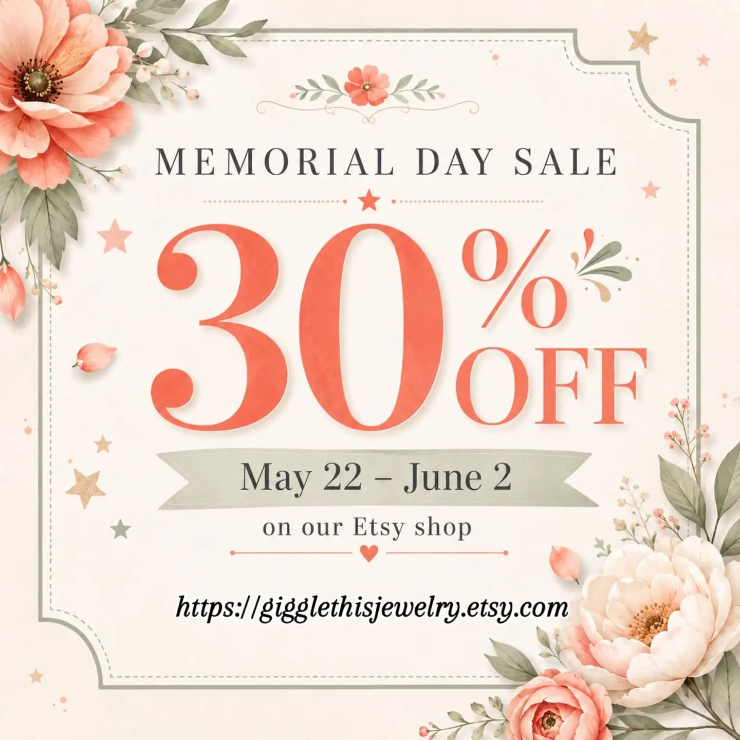 Our Memorial Day Sale is on! At 30% you don't want to miss this!
#handmade #smallbusiness #sale #memorialdayweekend
#polymerclay