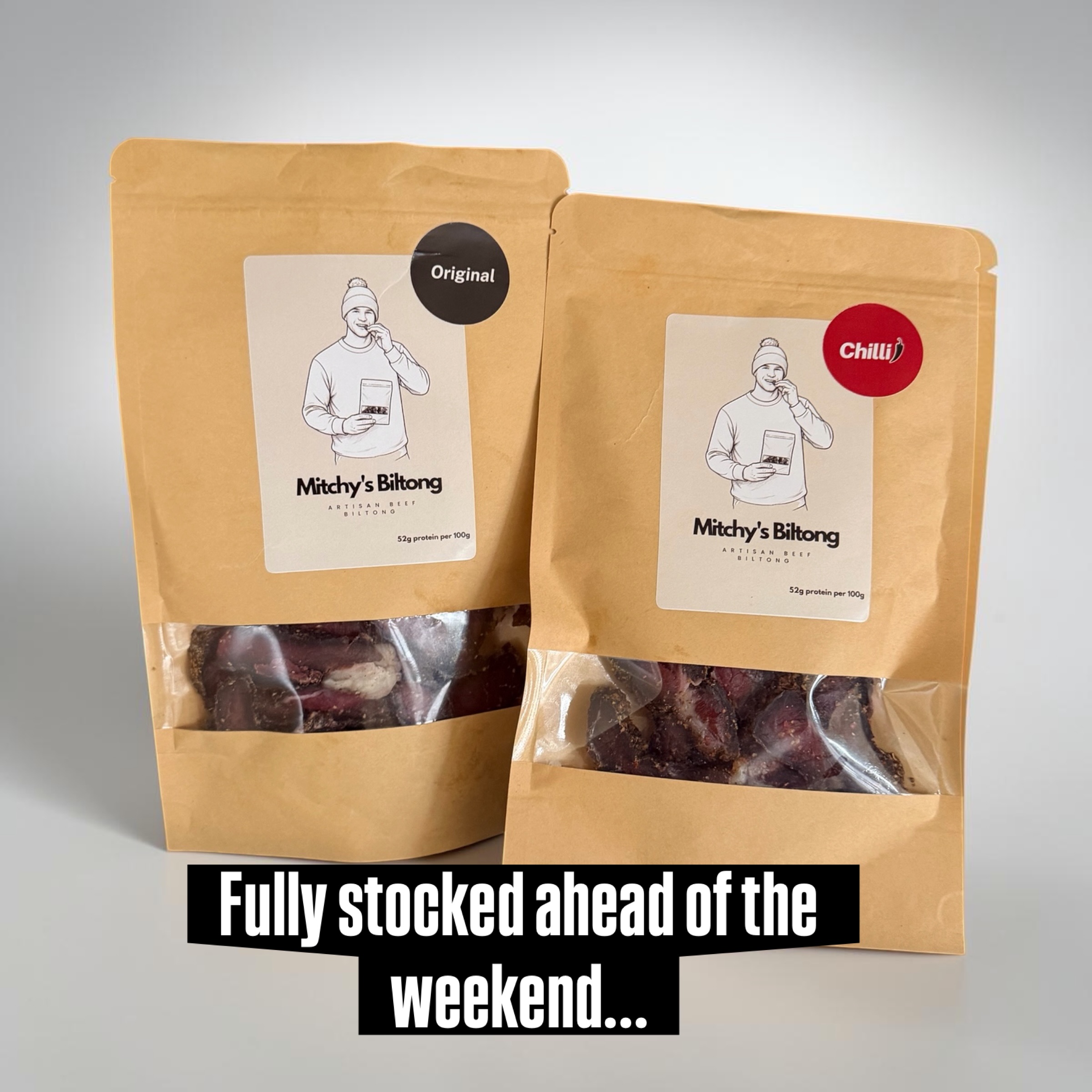 Biltong from the Big Man MDL and Mitchy.
Now in stock behind the bar this weekend, chilli 🌶️ and original flavour both perfect with your tipple of choice.