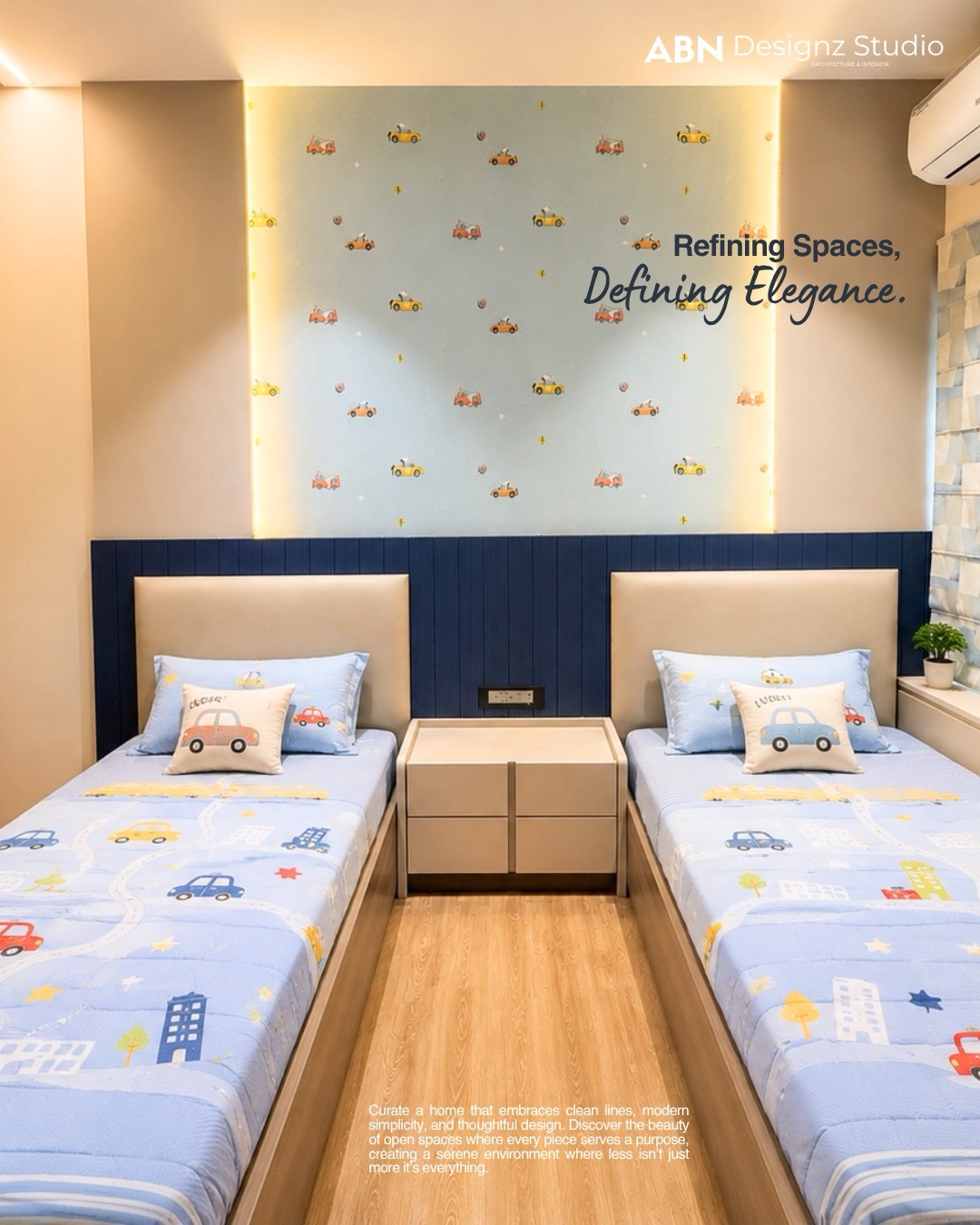 ✨ Designing spaces where imagination meets comfort.
This thoughtfully crafted kids’ room blends playful aesthetics with modern elegance — creating the perfect space for little explorers to dream, learn, and grow. 🧸💫
From cozy corners to functional study spaces, every detail is designed with warmth, creativity, and sophistication in mind.
Transform your interiors with ABN Designz Studio. 🏡✨
#ABNDesignzStudio #KidsRoomDesign #LuxuryInteriors #ModernHomeDesign #interiørinspiration