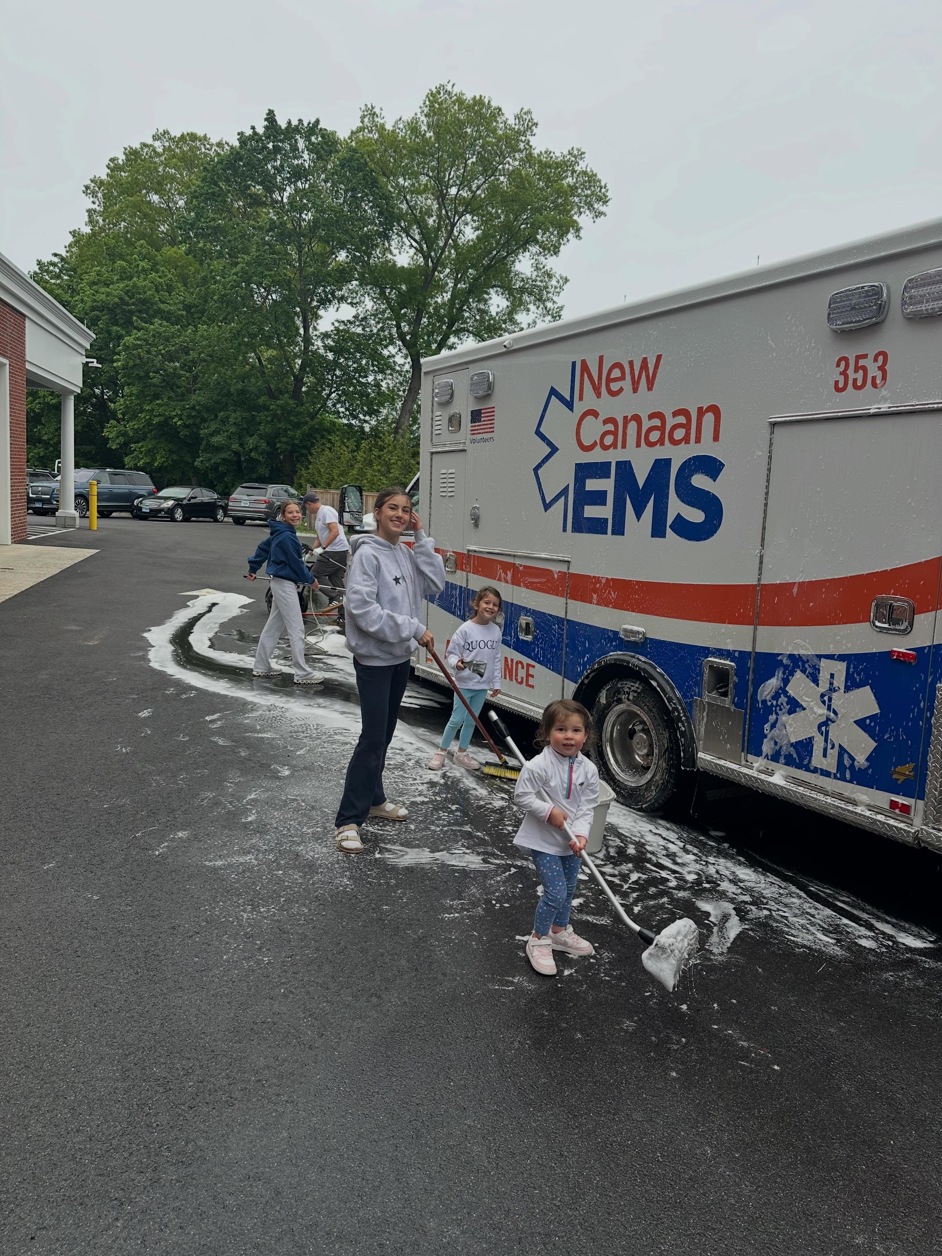 Getting the ambulances clean for the parade on Monday! NC EMS is all about family. 🚑 🧼