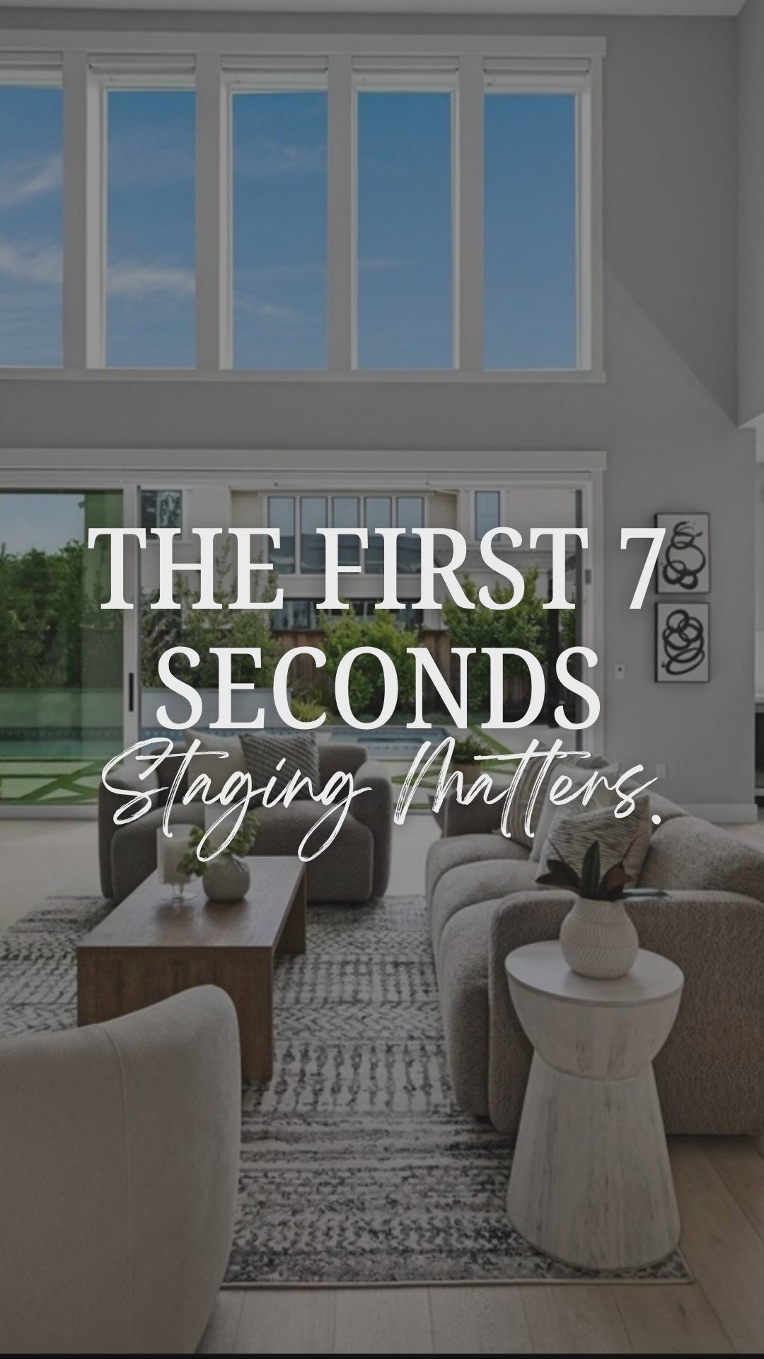 The first impression of a home happens before a buyer ever walks through the door. It happens in the scroll, in the listing photos, in the first few seconds of a walkthrough video. By the time they reach the property in person, the decision to be interested or not is usually already made.
That’s the window staging is built for. The right setup turns a beautiful home into a beautiful first impression, and a beautiful first impression turns into showings, offers, and a faster path to closing.
This Danville home had all the architecture buyers respond to: tall ceilings in the great room, a kitchen built for entertaining, a layout that opens straight to the pool. Once it was staged, the photos finally matched the home, and buyers had a reason to keep watching past the first few seconds.
Vacant home staging across Danville, the East Bay, and Contra Costa County. If your next listing deserves a first impression that holds, send us a message!