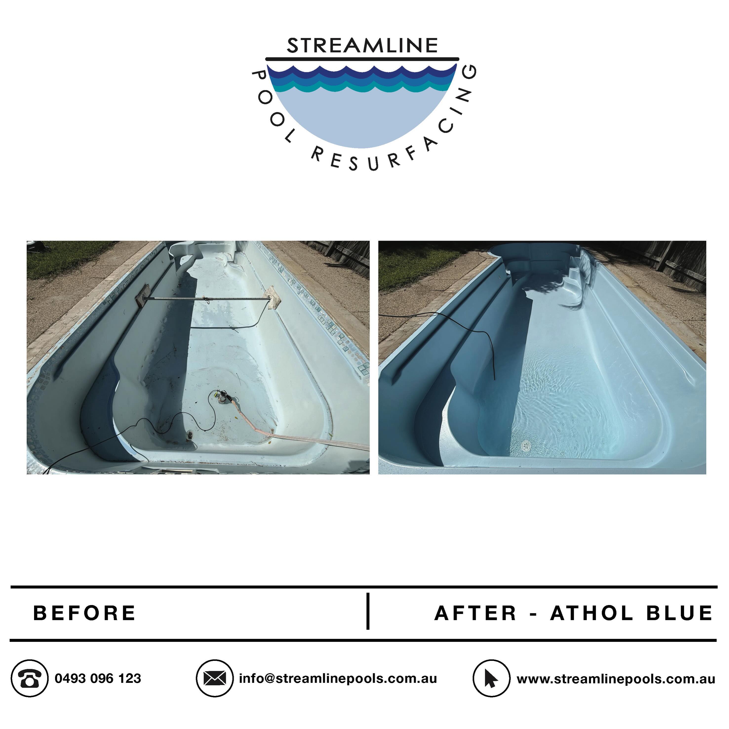 A before and after comparison of a full fiberglass resurface and osmosis repair , finished off in Athol Blue.
Located in Sunrise Beach, Sunshine Coast.
.
.
.
#streamlinepoolresurfacing
#resurface #swimmingpool
#australianbackyard #maintenance