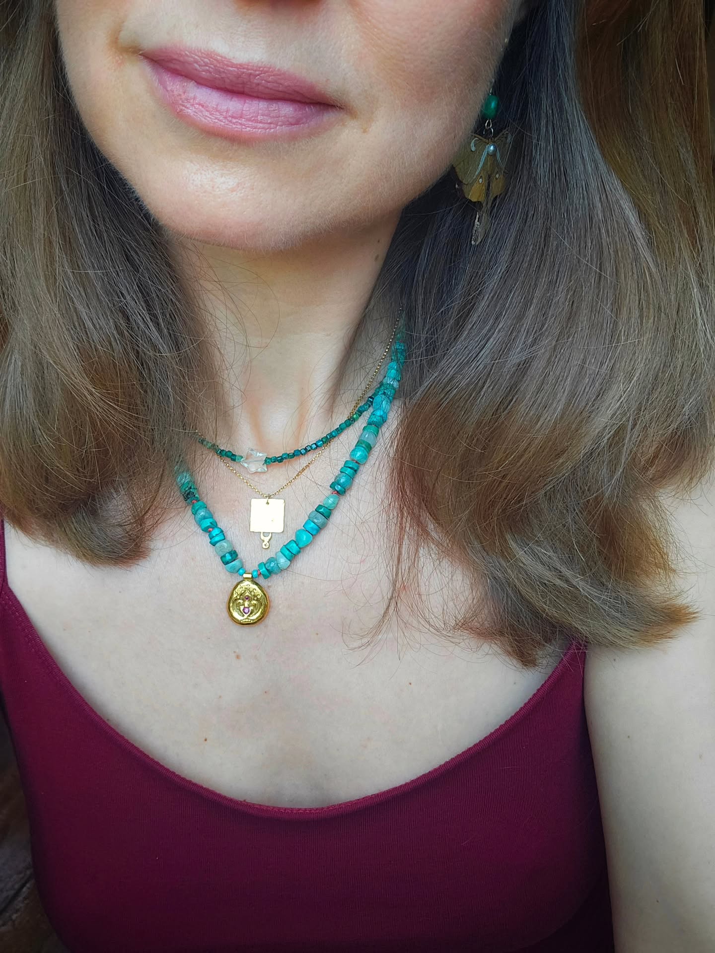 Bank Holiday is over and what an amazing weekend away at my sister's 💖.
I'll be back in the studio on Wednesday. In the meantime, here's a little selection of photos showing the recent layering I've been obsessed with ✨️💚🩵✨️
#supportlocalbusiness #HandcraftedJewelry #worcestershireartist