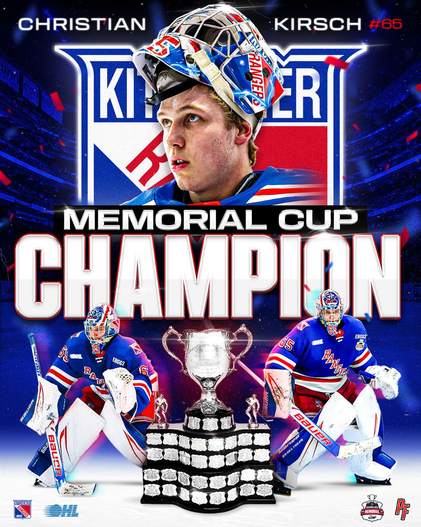 The boys did it! Memorial Cup Champions 🏆
Client Christian Kirsch finished the game stopping 30 of 32, with a .938 SV% 🔥
A powerful performance and now a Memorial Cup Champion🚀🚀